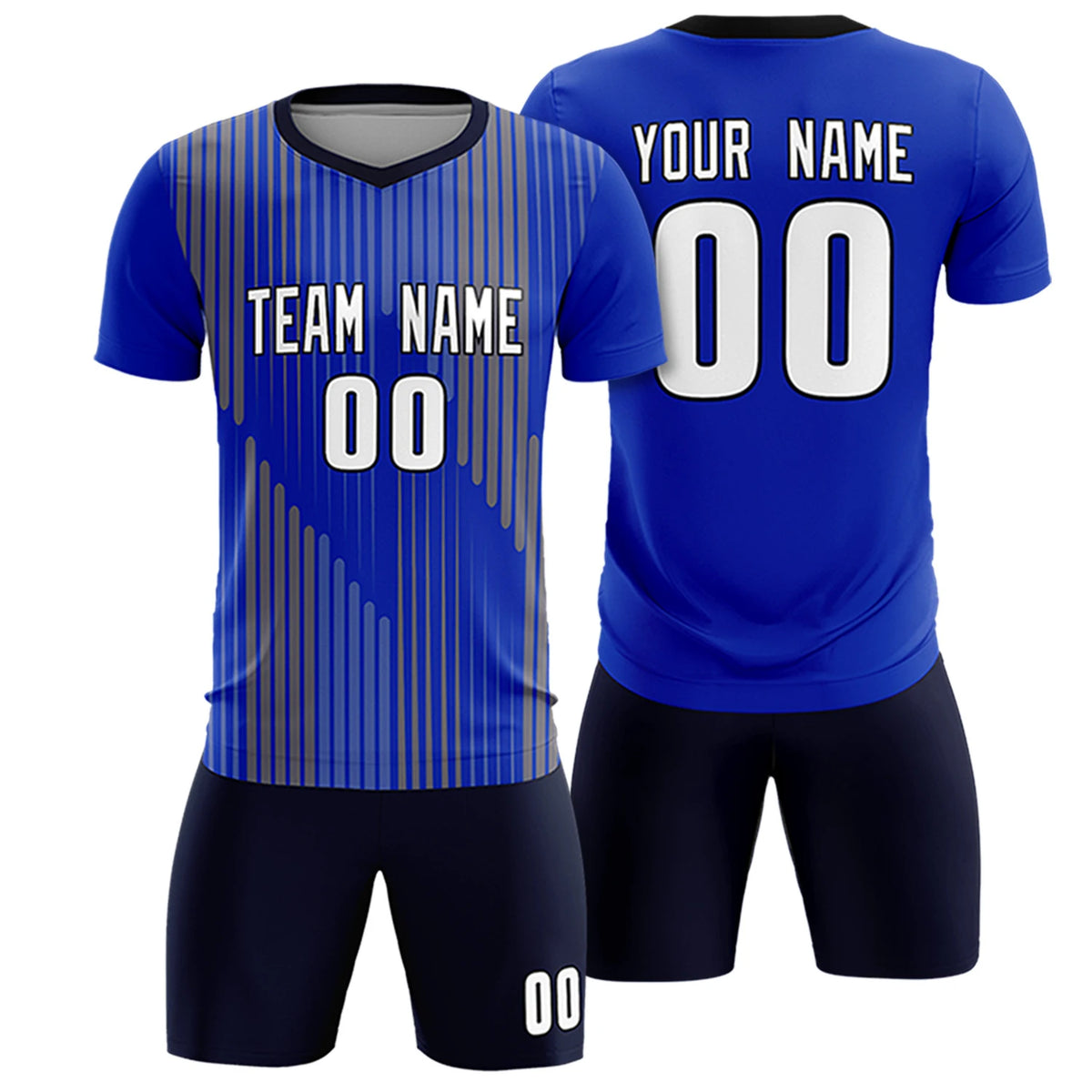 Custom Royal Blue Navy Soft Training Uniform Soccer Sets Jersey