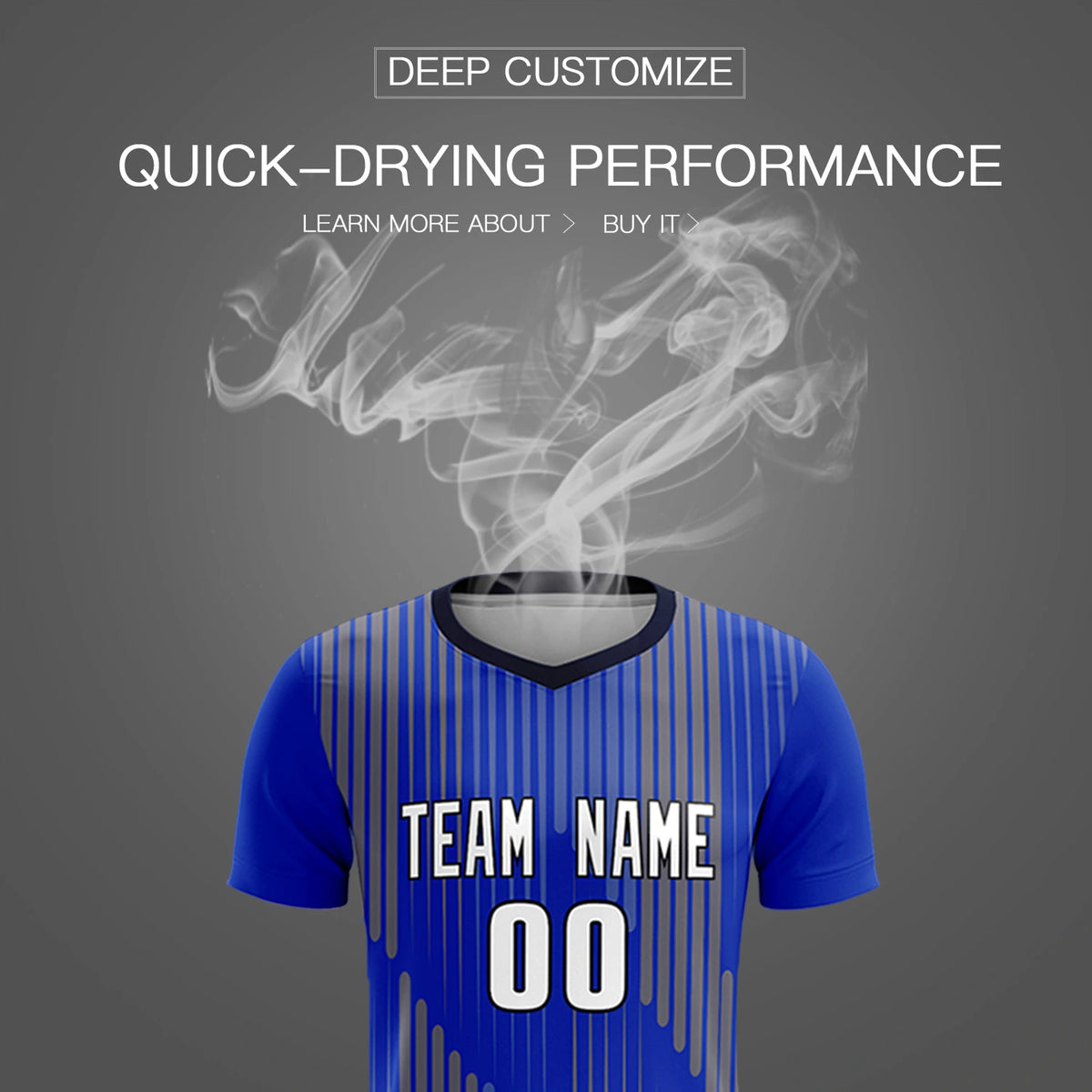 Custom Royal Blue Navy Soft Training Uniform Soccer Sets Jersey
