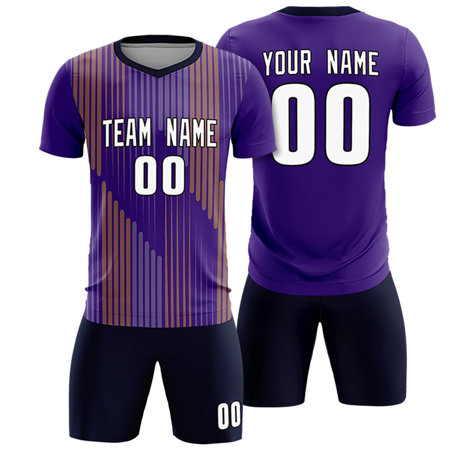 Custom Purple Navy Soft Training Uniform Soccer Sets Jersey