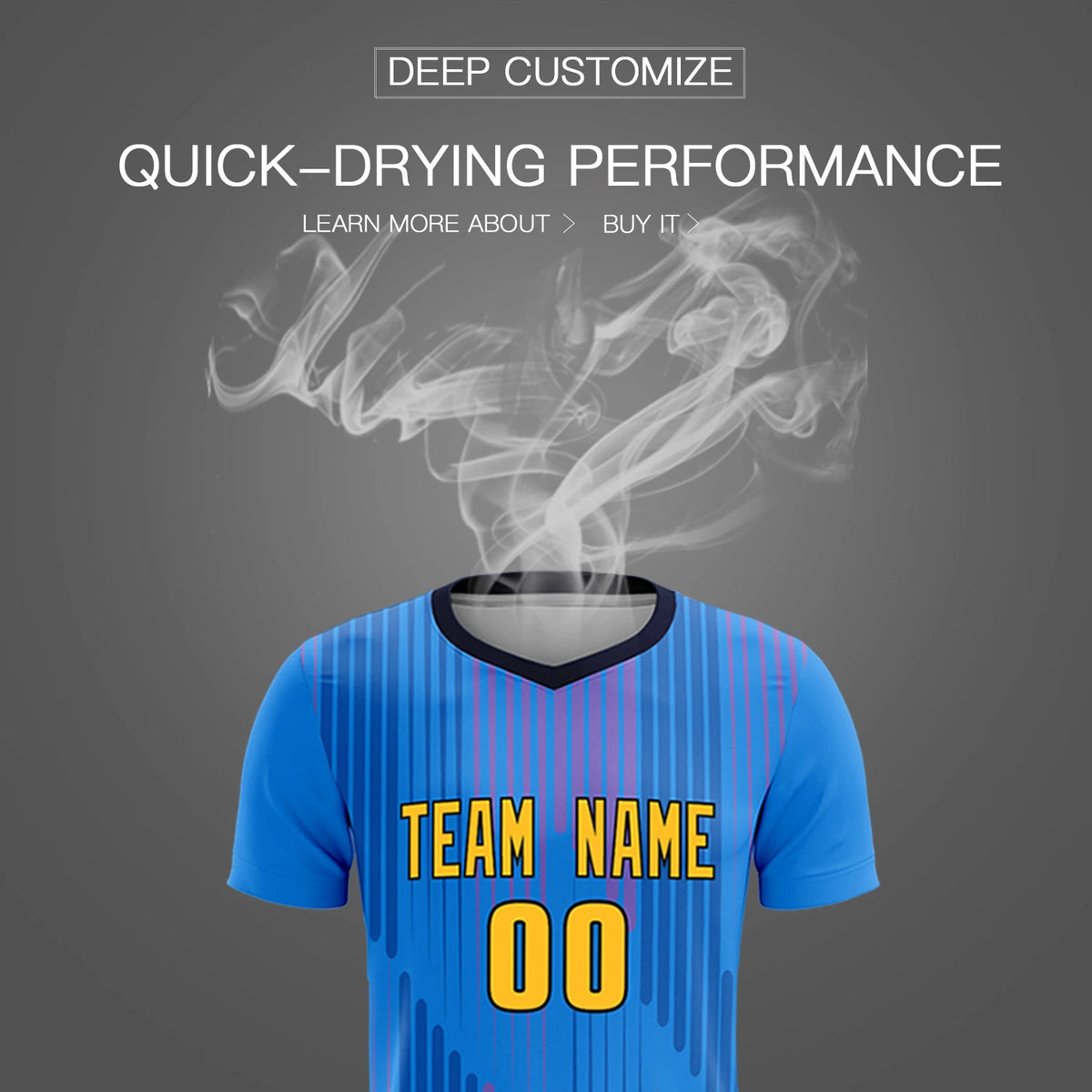 Custom Powder Blue Navy Soft Training Uniform Soccer Sets Jersey