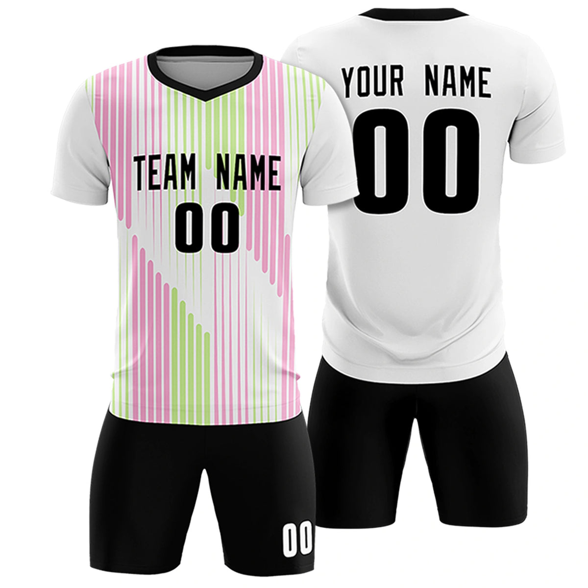 Custom White Black Soft Training Uniform Soccer Sets Jersey