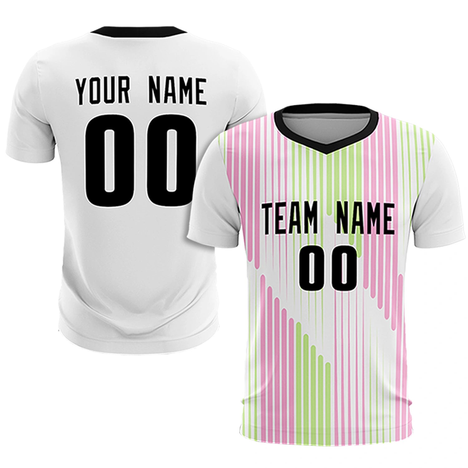 Custom White Black Soft Training Uniform Soccer Sets Jersey
