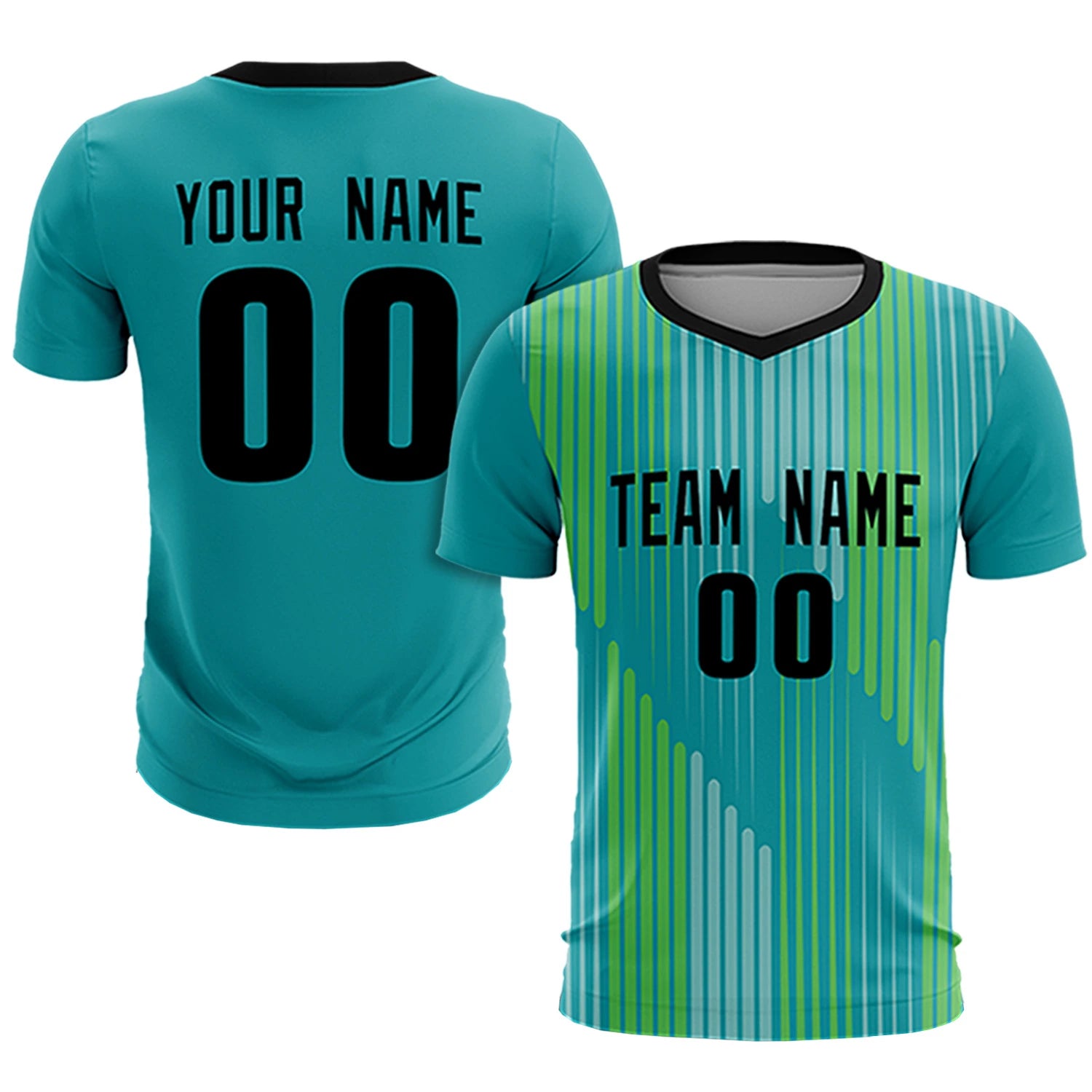 Custom Bright Green Black Soft Training Uniform Soccer Sets Jersey