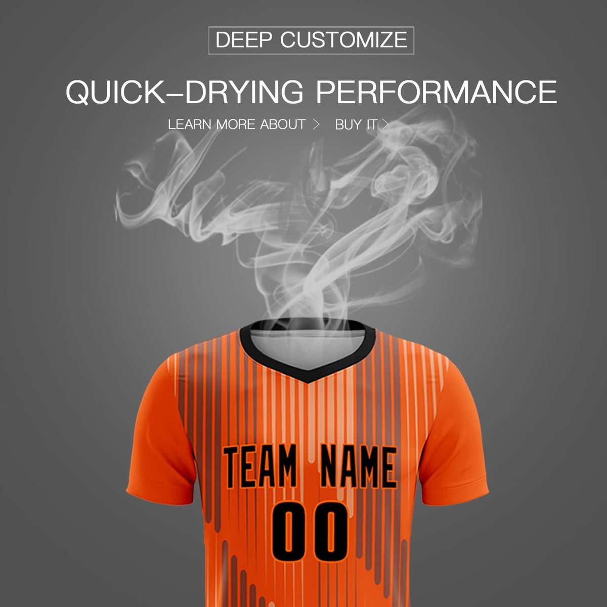 Custom Orange Black Soft Training Uniform Soccer Sets Jersey