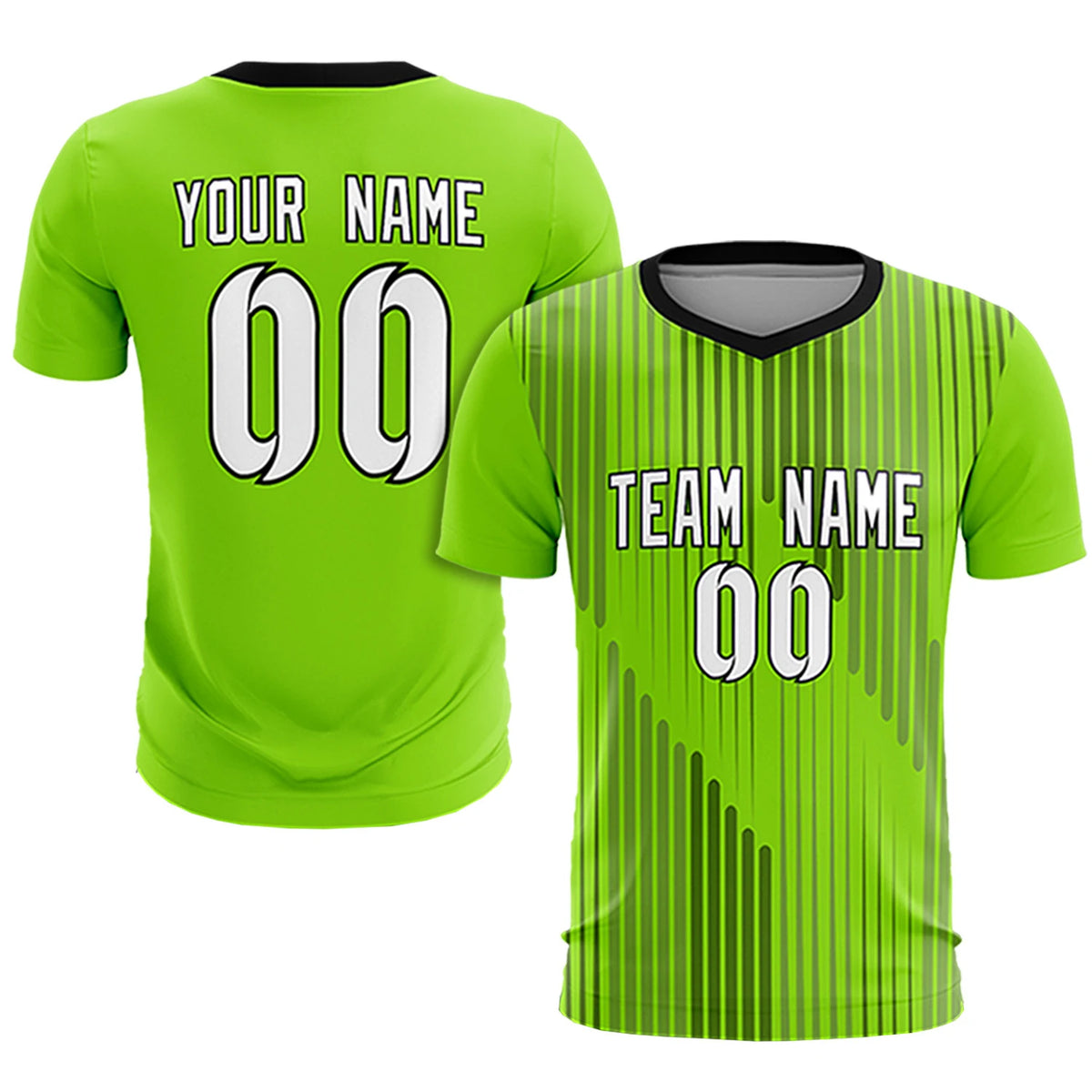 Custom Neon Green Black Soft Training Uniform Soccer Sets Jersey