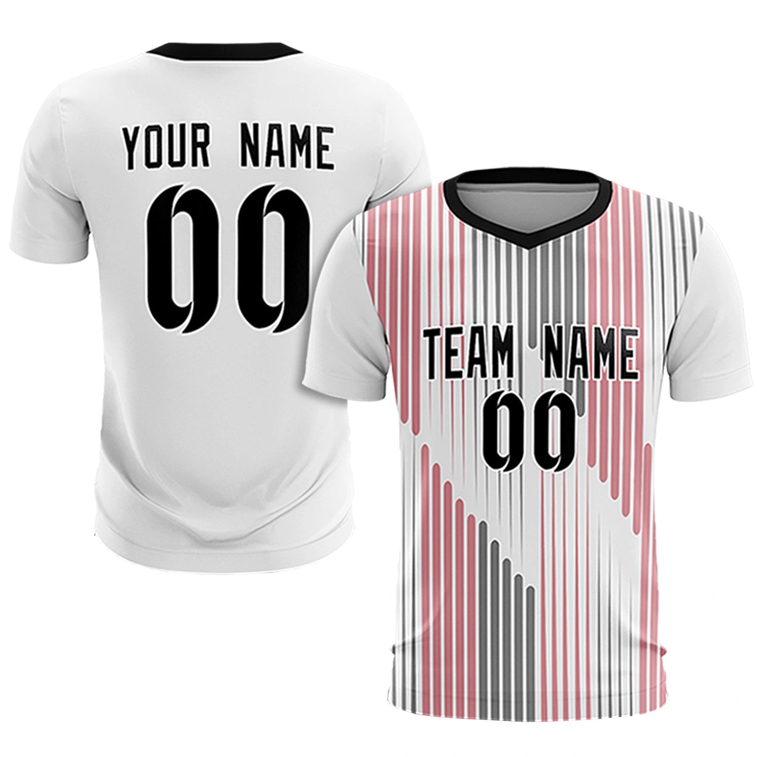 Custom White Black Soft Training Uniform Soccer Sets Jersey