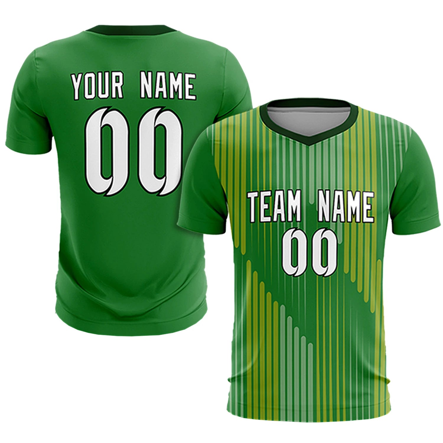 Custom Kelly Green Gold01 Soft Training Uniform Soccer Sets Jersey