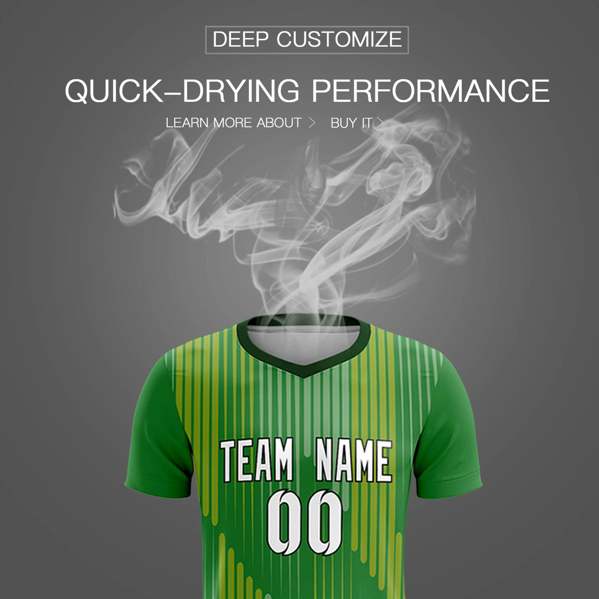 Custom Kelly Green Gold01 Soft Training Uniform Soccer Sets Jersey