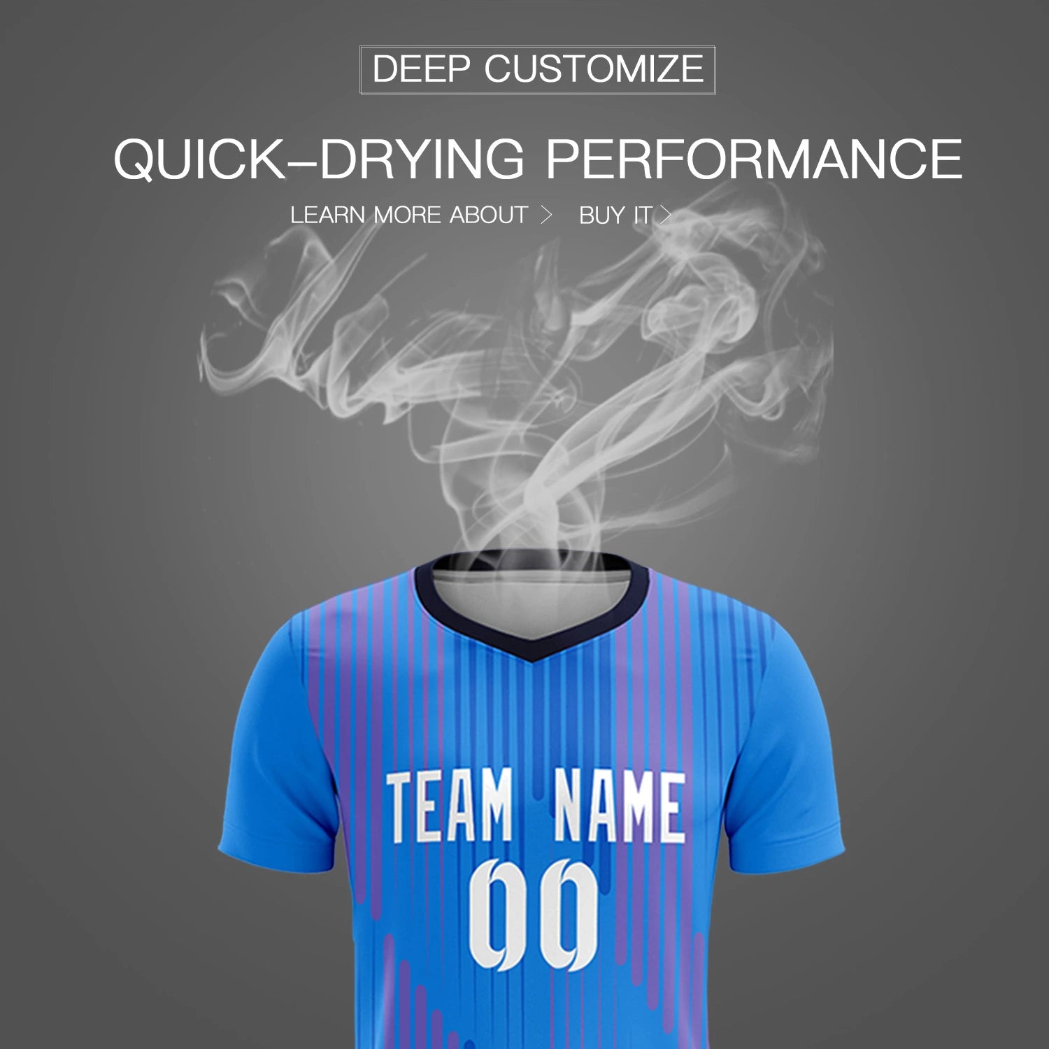 Custom Powder Blue Navy Soft Training Uniform Soccer Sets Jersey