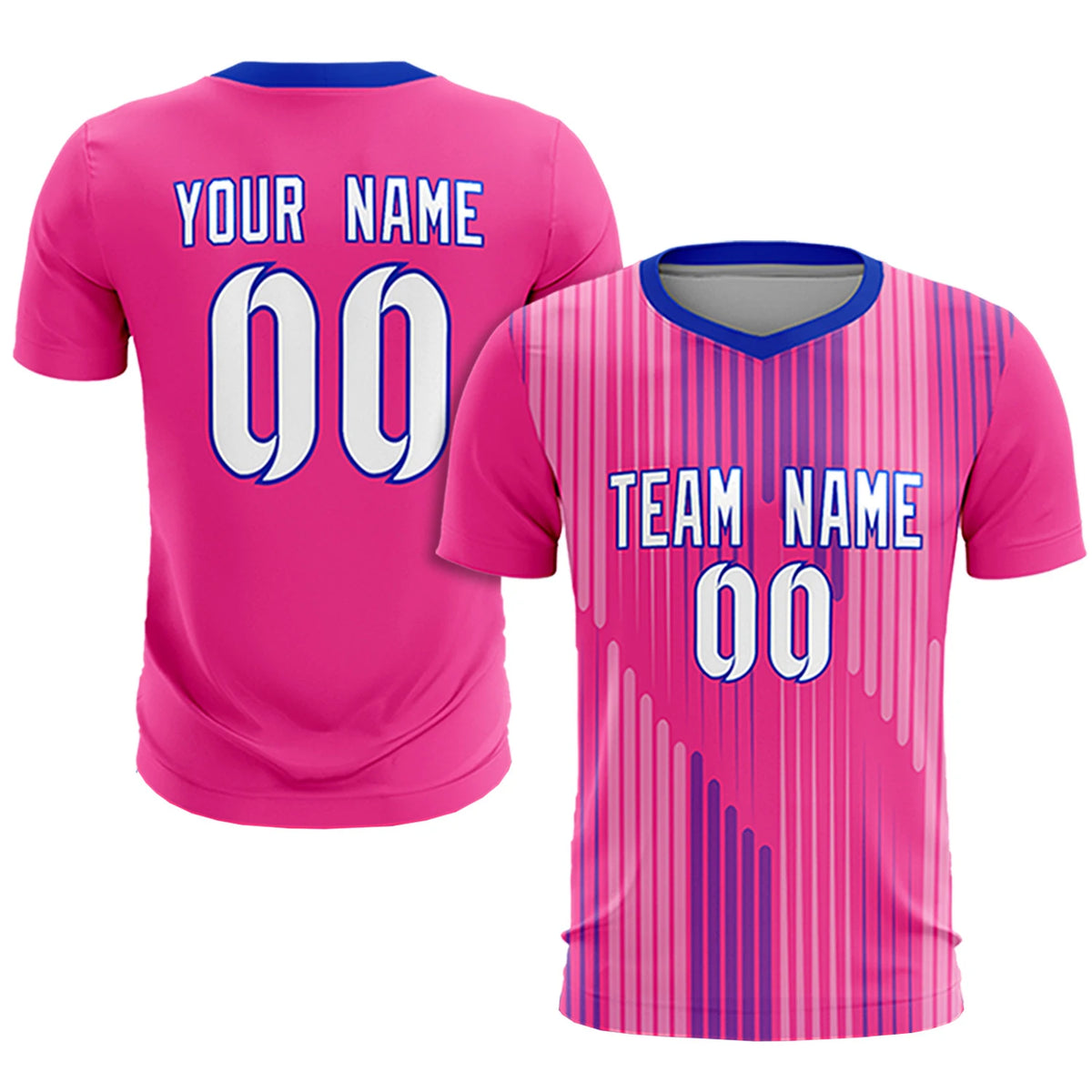Custom Pink Royal Blue Soft Training Uniform Soccer Sets Jersey