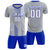 Custom Gray Royal Blue Soft Training Uniform Soccer Sets Jersey