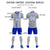 Custom Gray Royal Blue Soft Training Uniform Soccer Sets Jersey