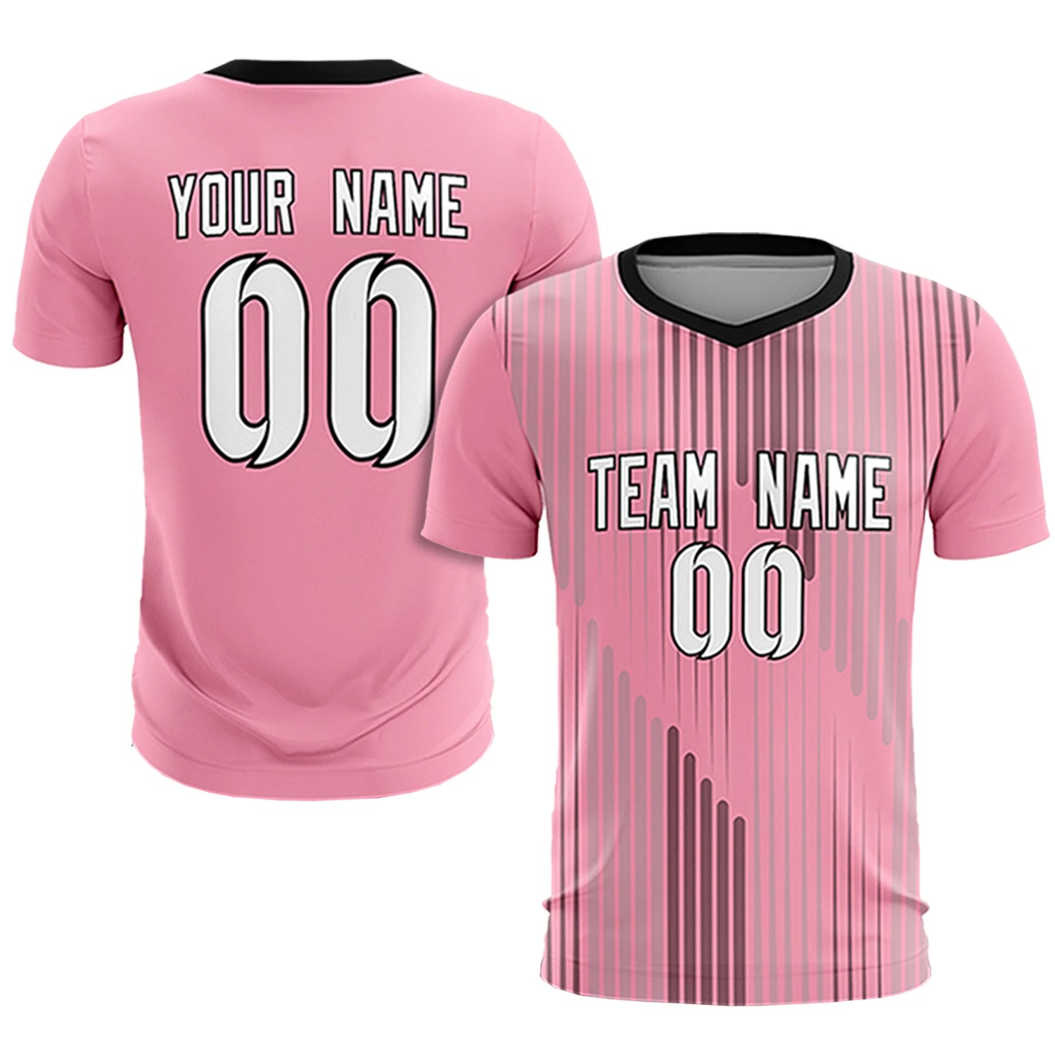 Custom Light Pink Black Soft Training Uniform Soccer Sets Jersey