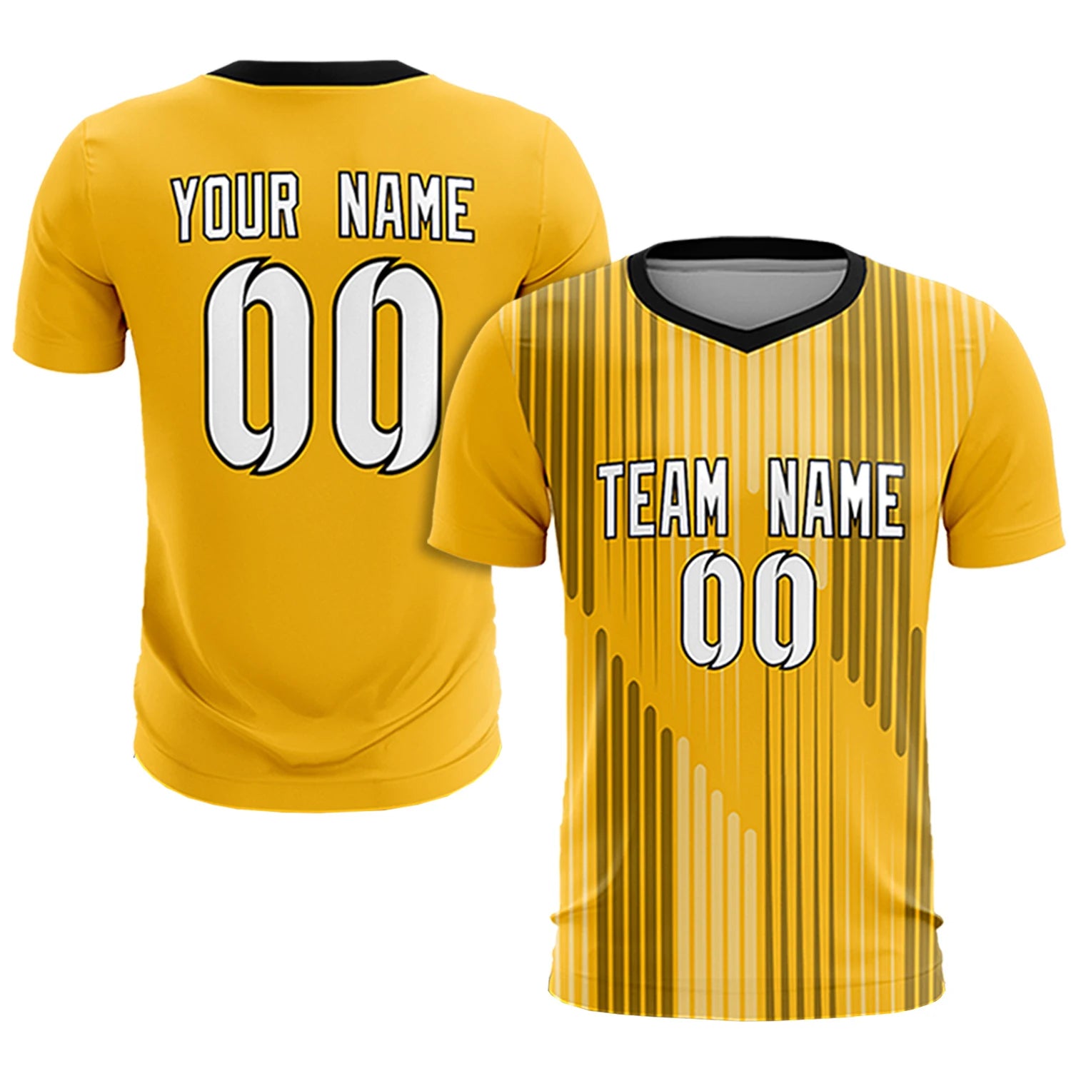 Custom Gold01 Black Soft Training Uniform Soccer Sets Jersey