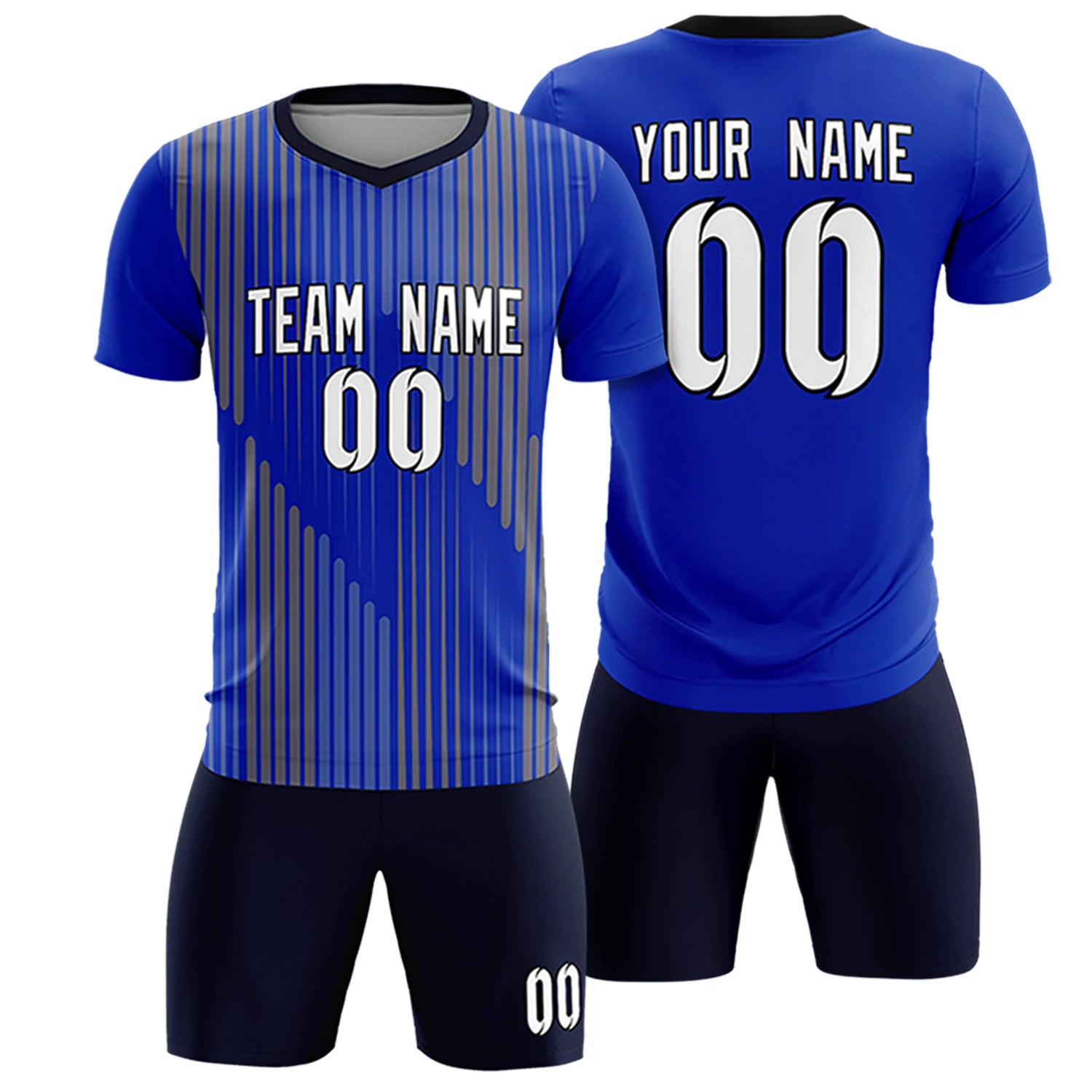 Custom Royal Blue Navy Soft Training Uniform Soccer Sets Jersey