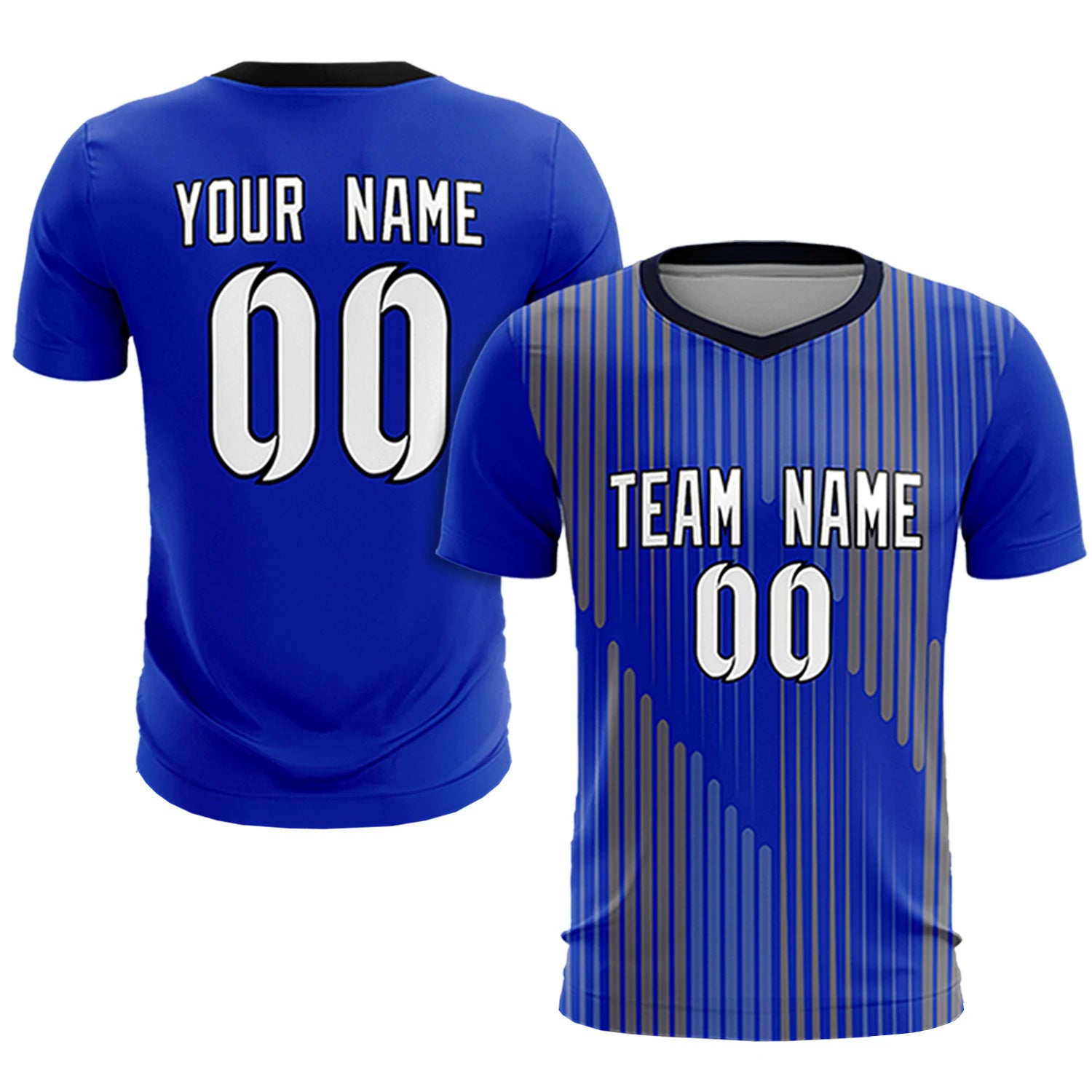 Custom Royal Blue Navy Soft Training Uniform Soccer Sets Jersey
