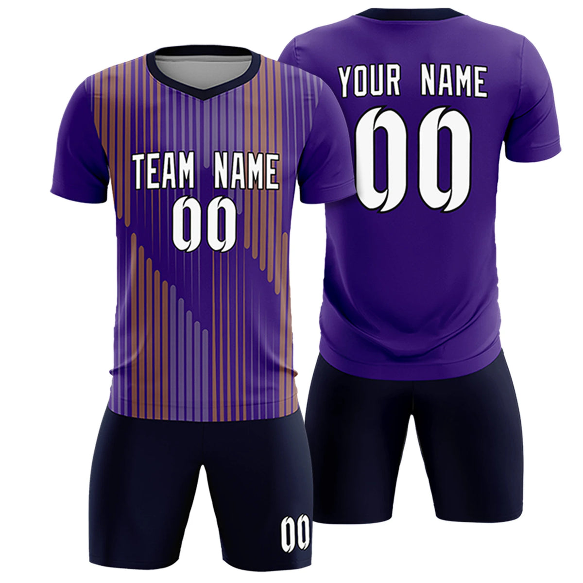 Custom Purple Navy Soft Training Uniform Soccer Sets Jersey