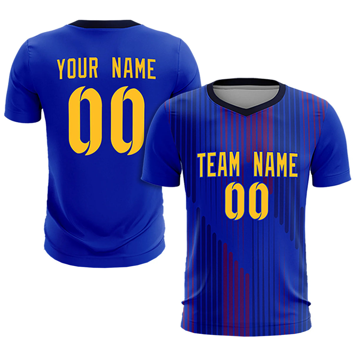 Custom Royal Blue Navy Soft Training Uniform Soccer Sets Jersey