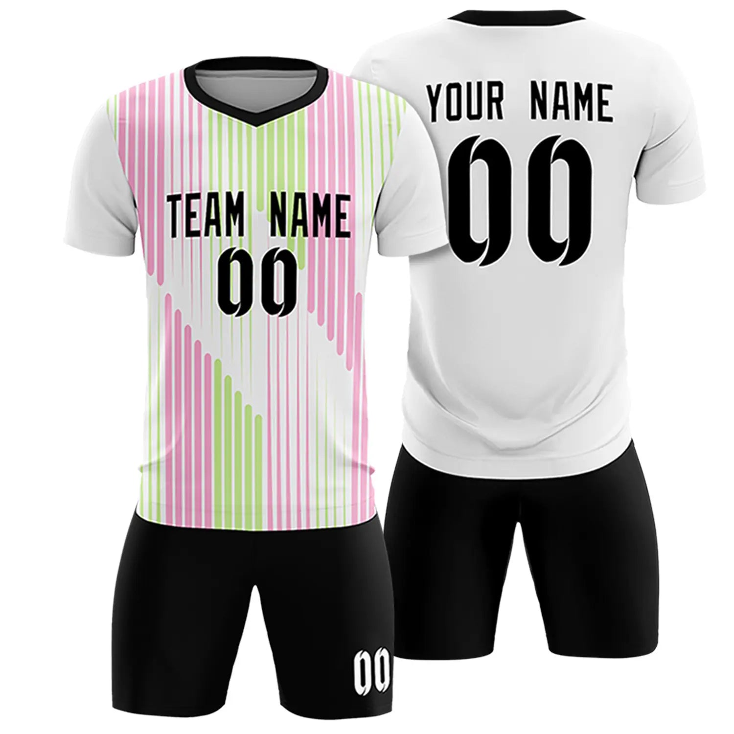Custom White Black Soft Training Uniform Soccer Sets Jersey