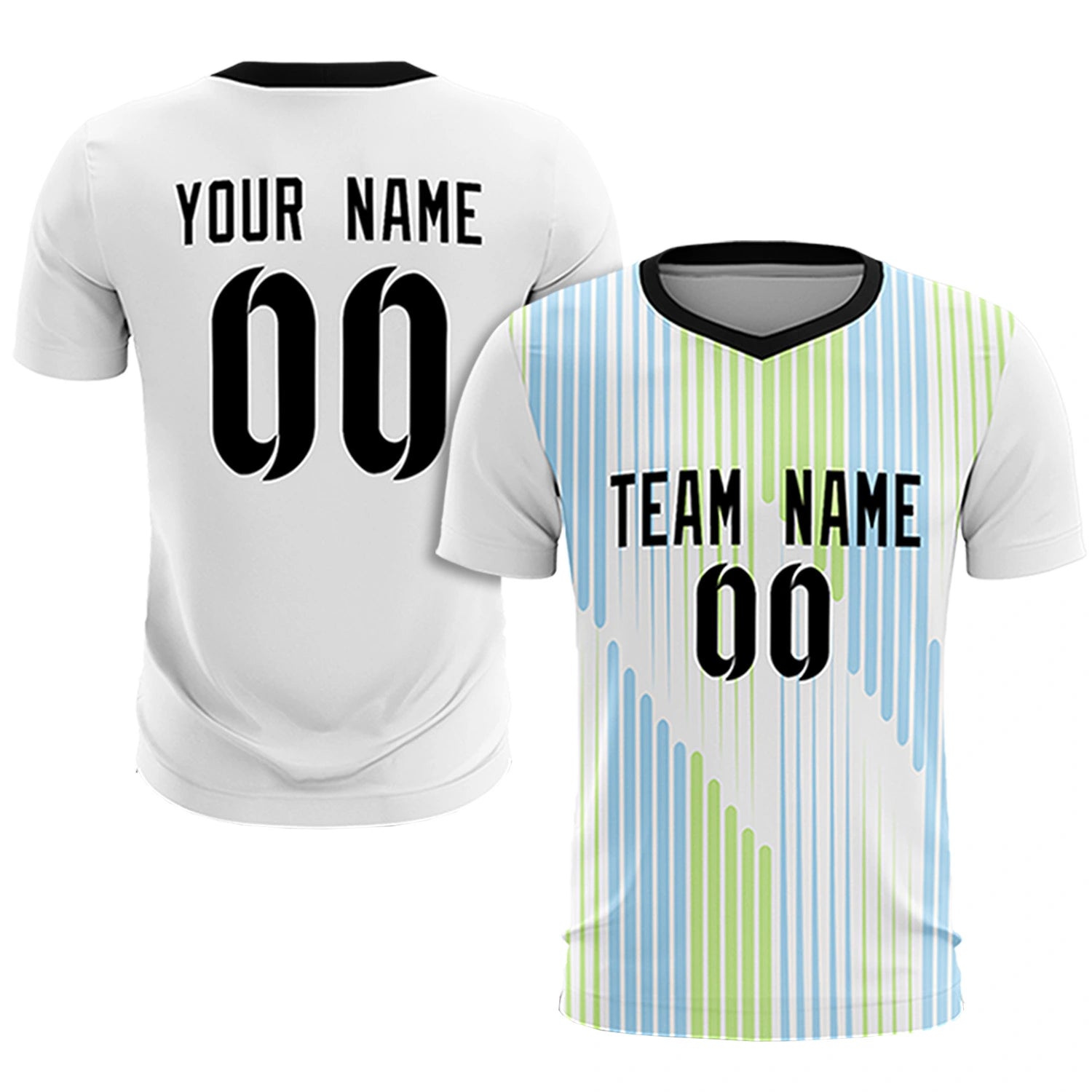 Custom White Black Soft Training Uniform Soccer Sets Jersey