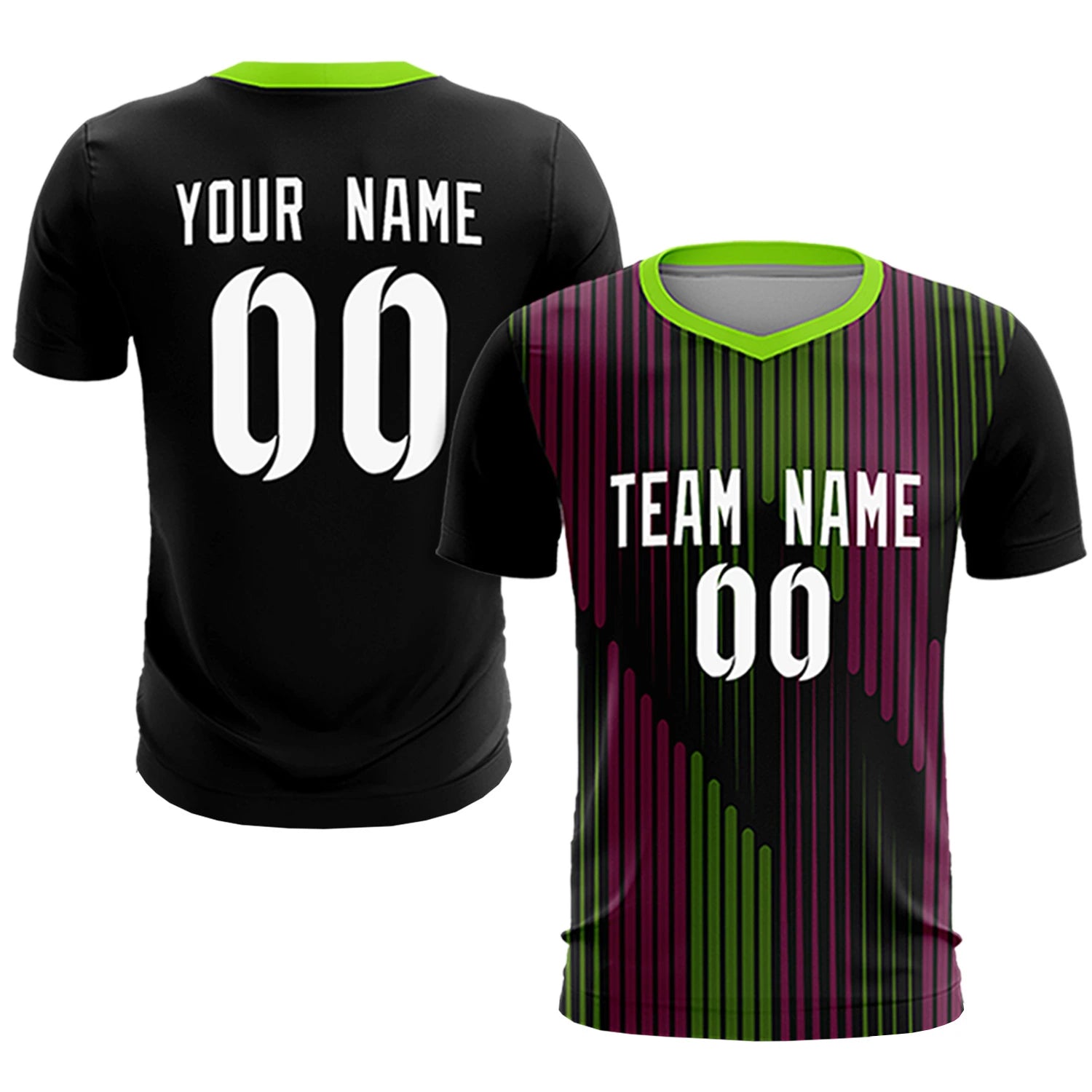 Custom Black Neon Green Soft Training Uniform Soccer Sets Jersey