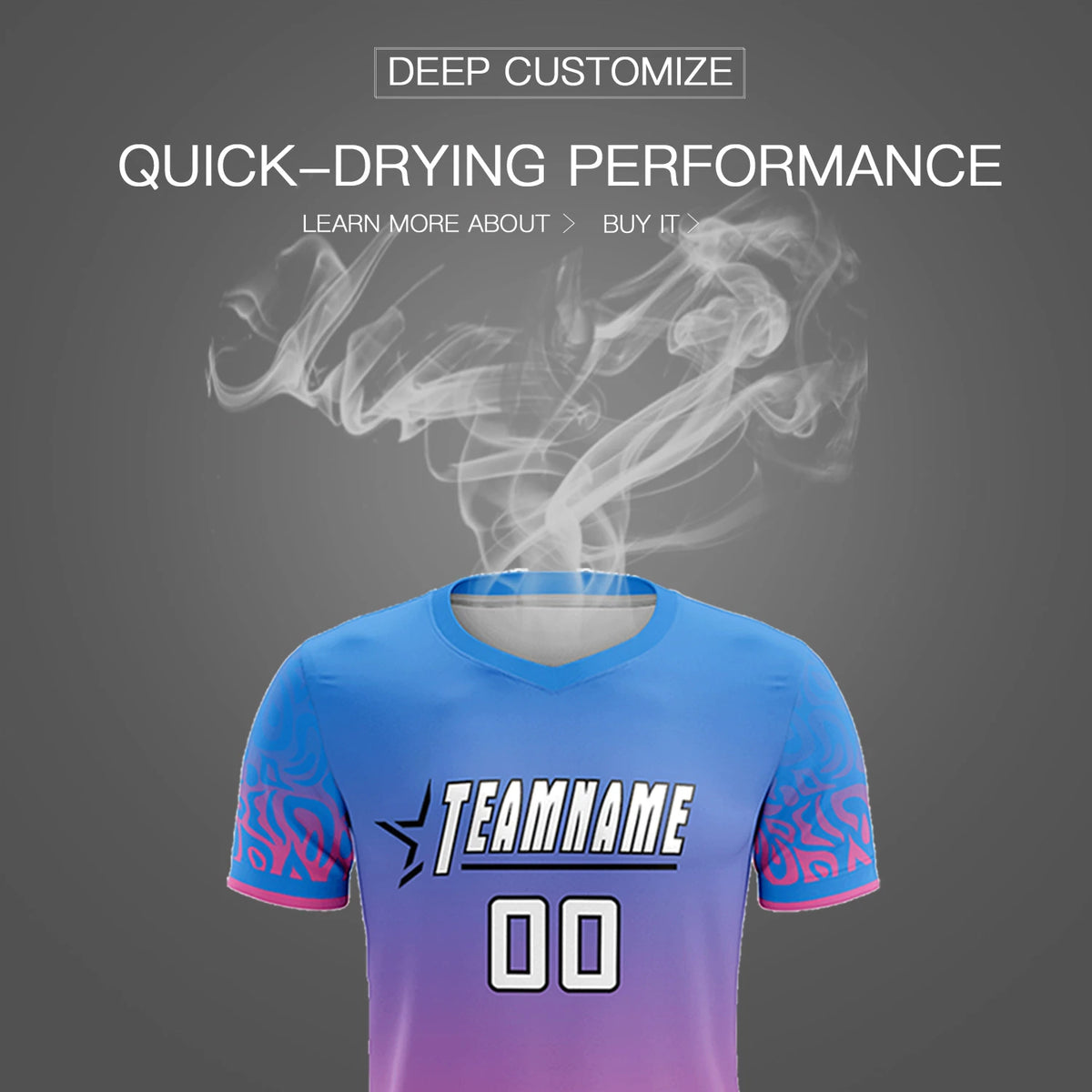 Custom Powder Blue Pink Casual Printing Sportswear Soccer Sets Jersey