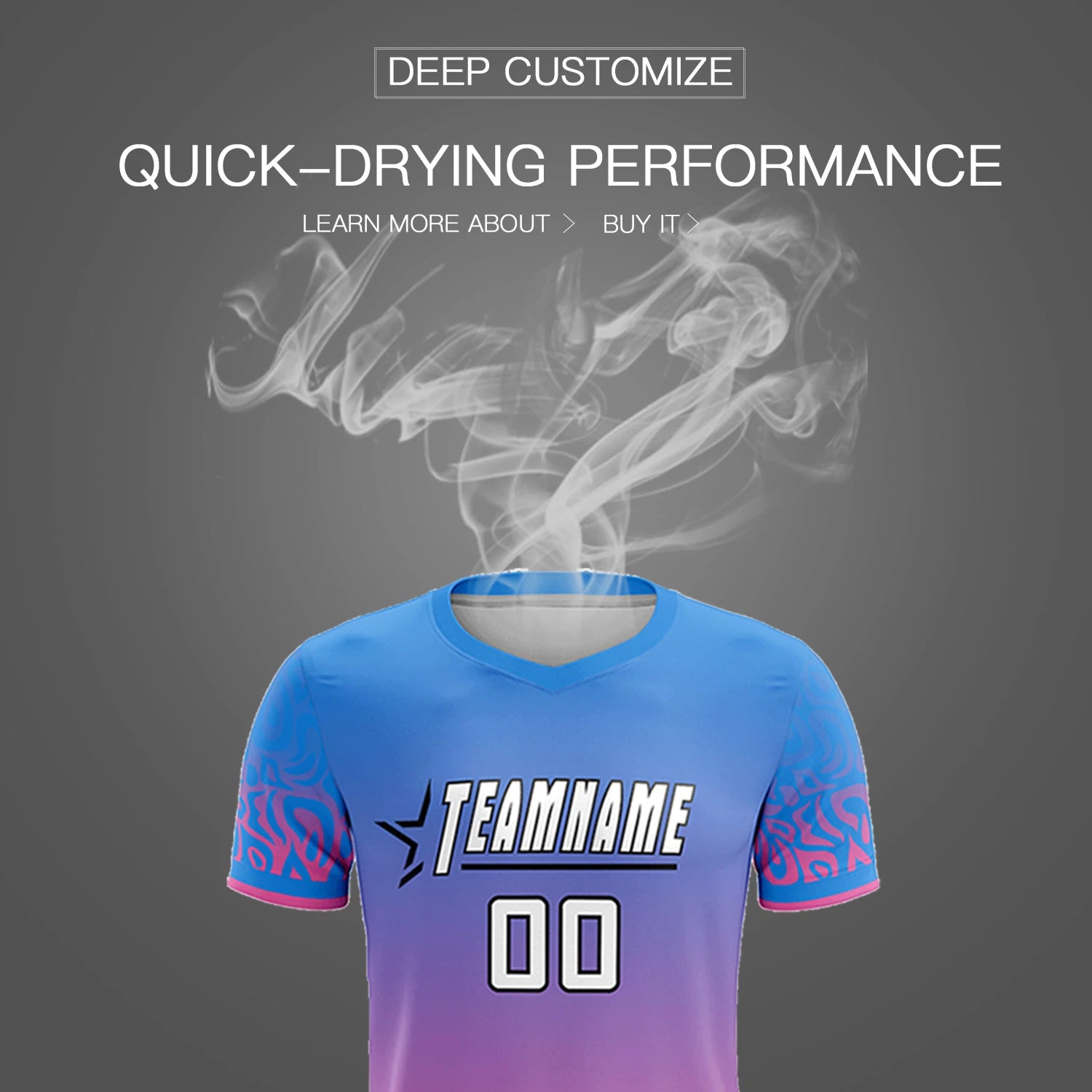 Custom Powder Blue Pink Casual Printing Sportswear Soccer Sets Jersey