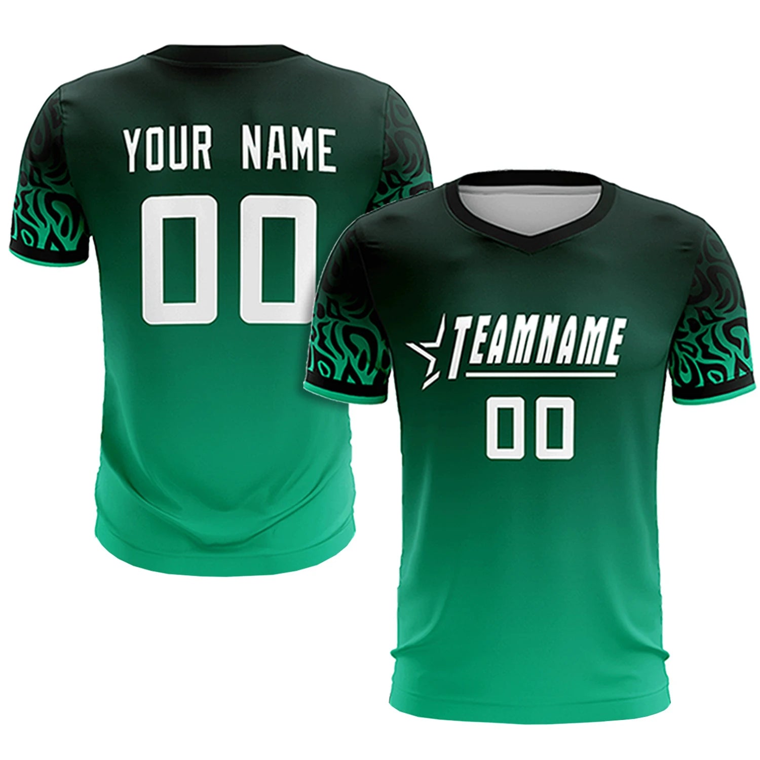 Custom Green Kelly Green Casual Printing Sportswear Soccer Sets Jersey