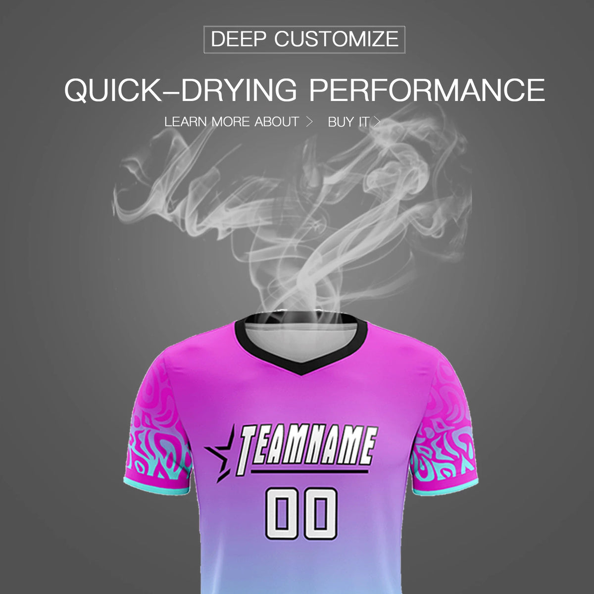 Custom Pink Blue Casual Printing Sportswear Soccer Sets Jersey