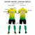 Custom Gold01 Kelly Green Casual Printing Sportswear Soccer Sets Jersey