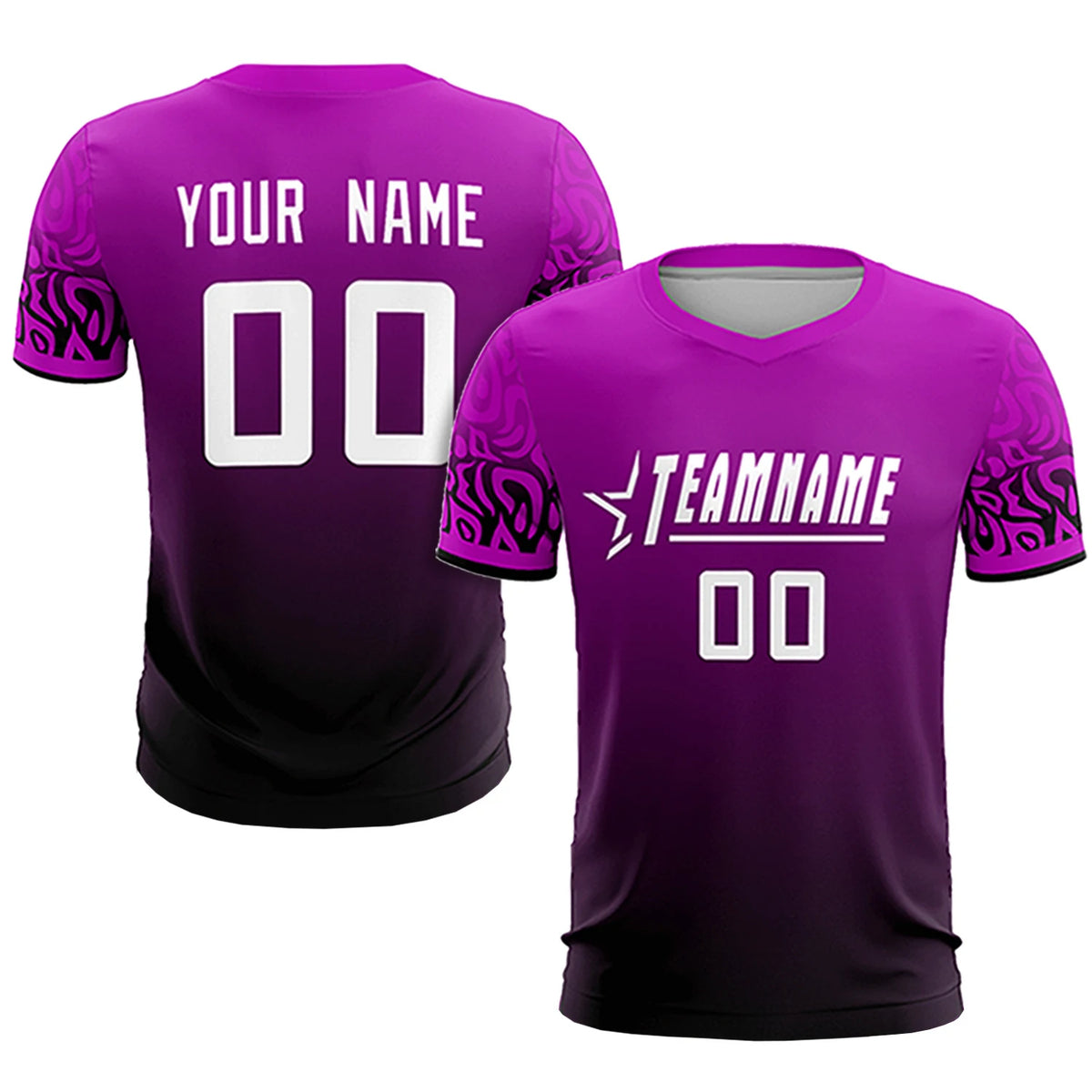 Custom Pink Black Casual Printing Sportswear Soccer Sets Jersey
