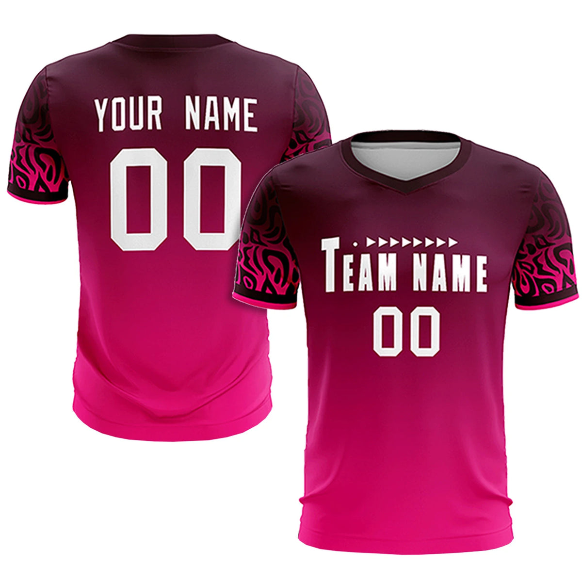 Custom Light Red Pink Casual Printing Sportswear Soccer Sets Jersey