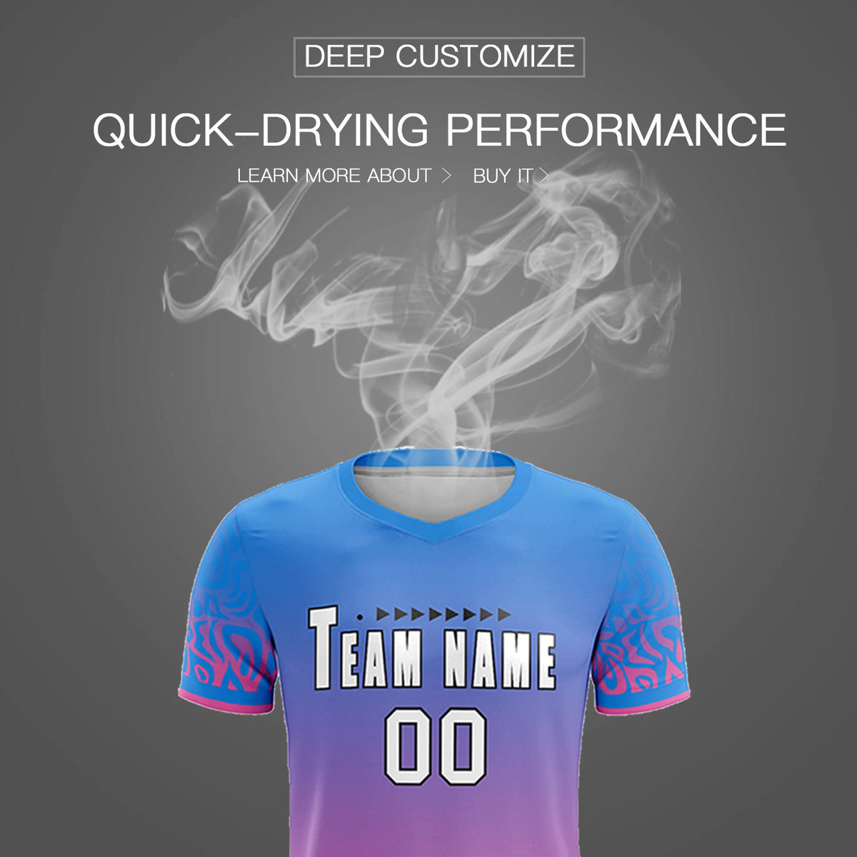 Custom Powder Blue Pink Casual Printing Sportswear Soccer Sets Jersey