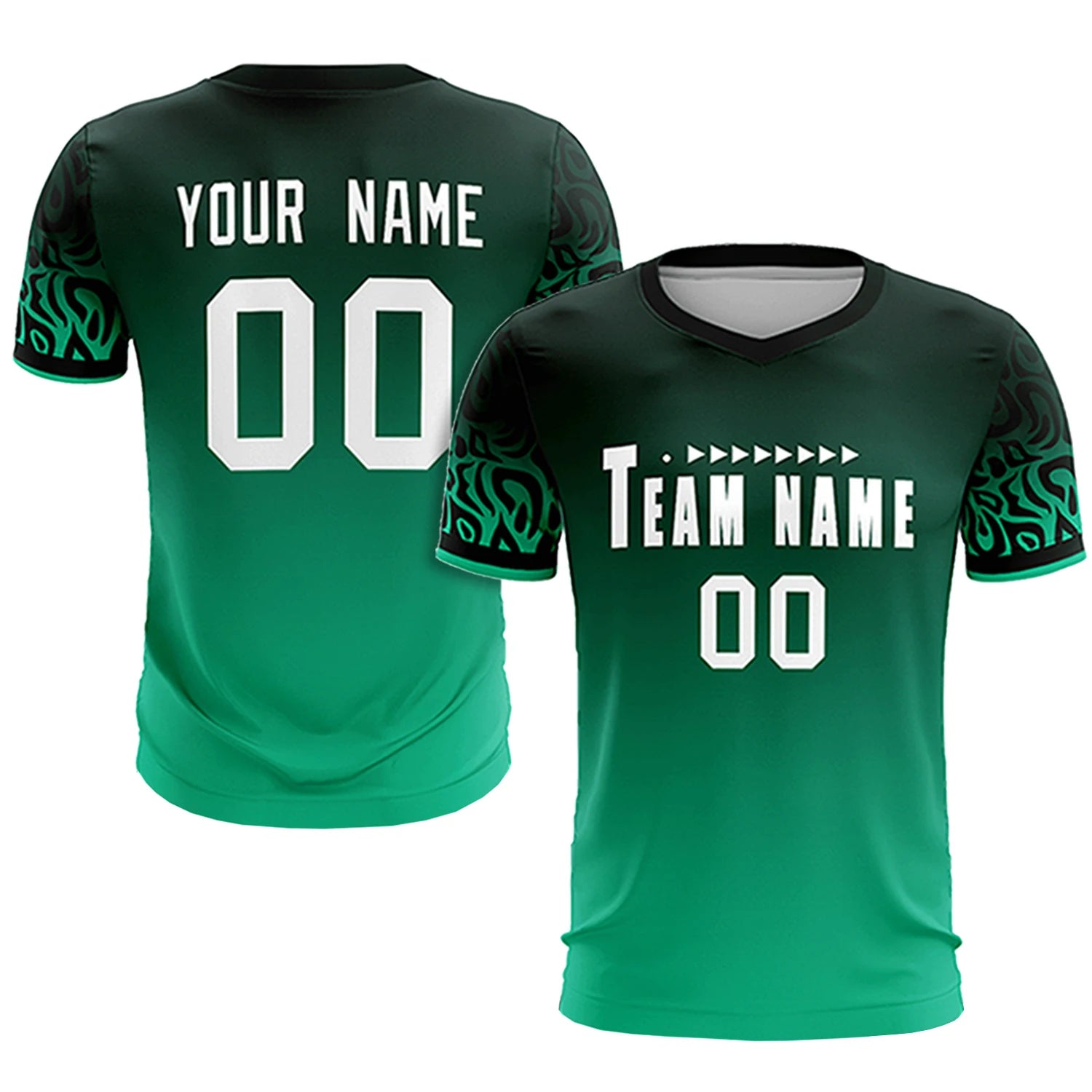 Custom Green Kelly Green Casual Printing Sportswear Soccer Sets Jersey