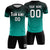 Custom Black Aqua Casual Printing Sportswear Soccer Sets Jersey