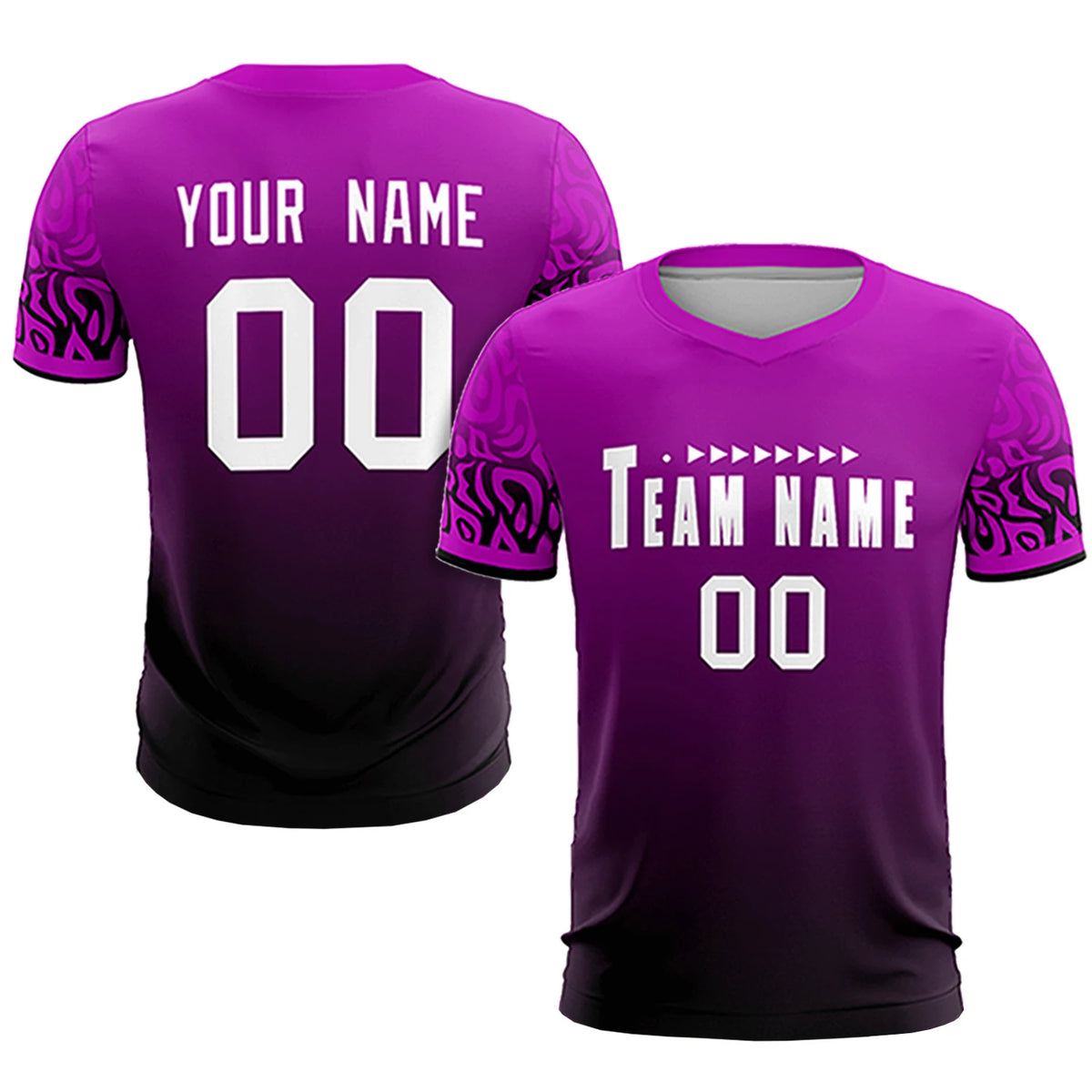 Custom Pink Black Casual Printing Sportswear Soccer Sets Jersey