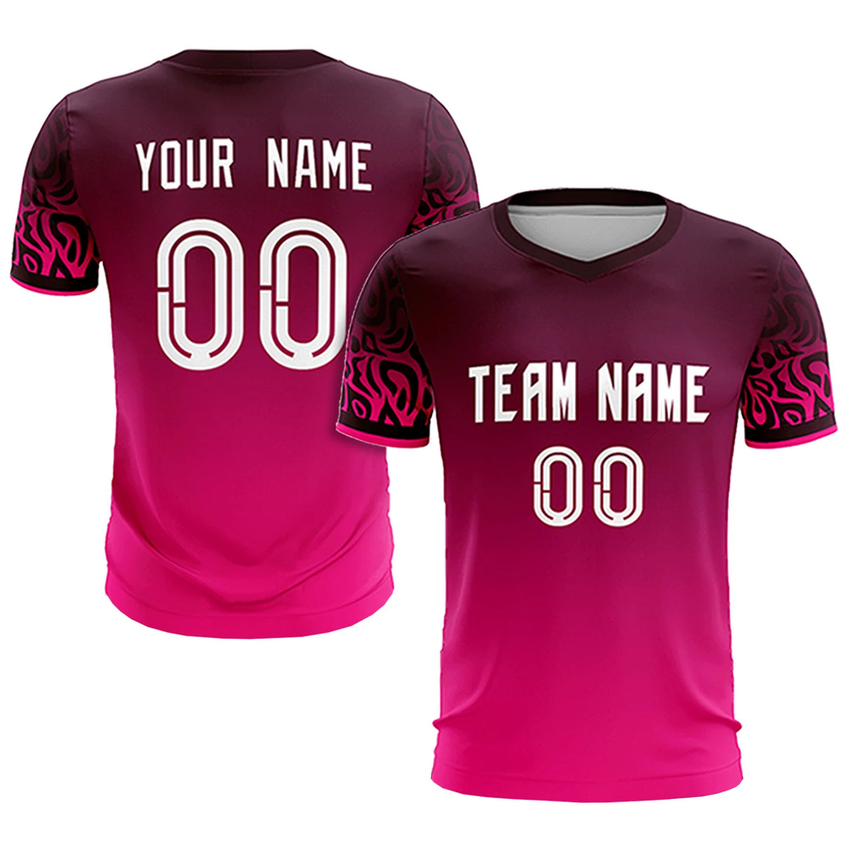 Custom Light Red Pink Casual Printing Sportswear Soccer Sets Jersey