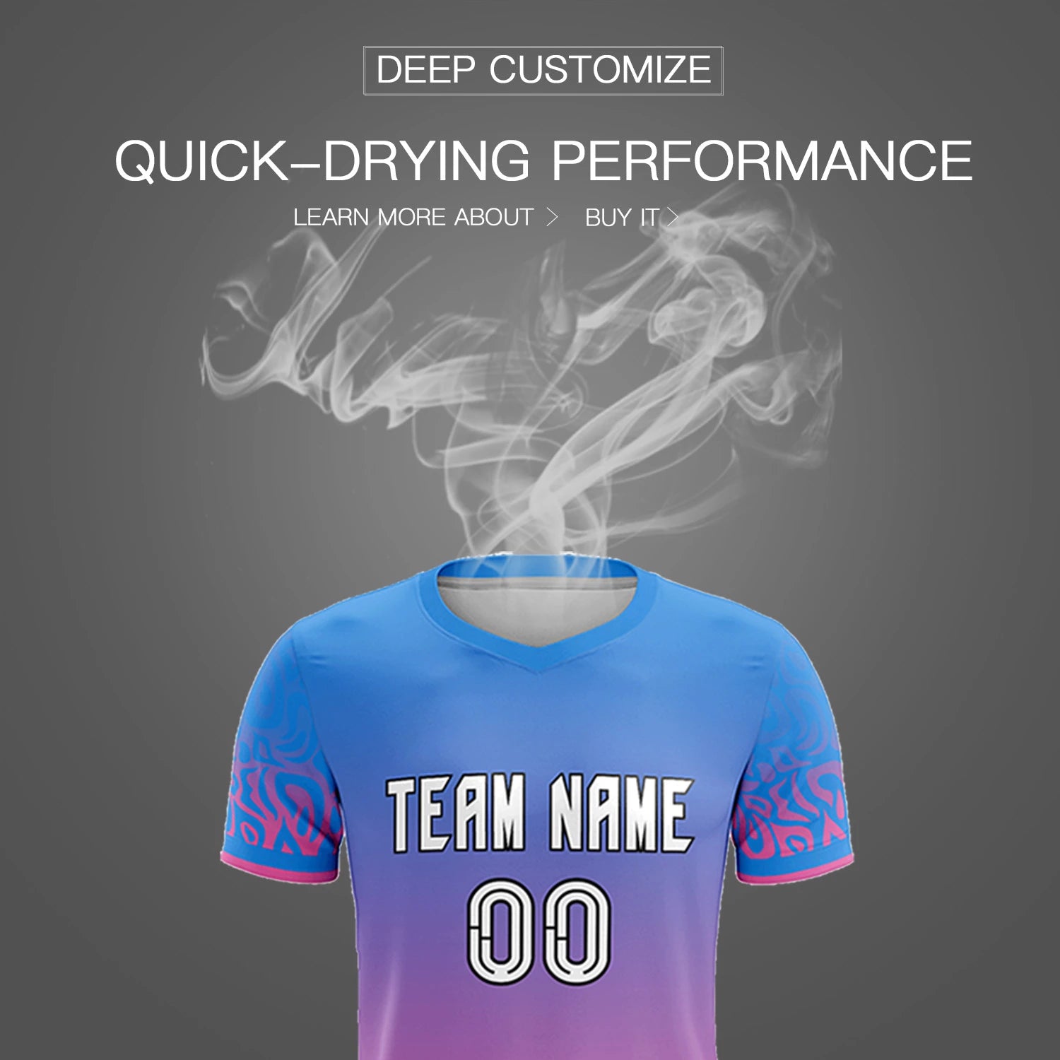 Custom Powder Blue Pink Casual Printing Sportswear Soccer Sets Jersey