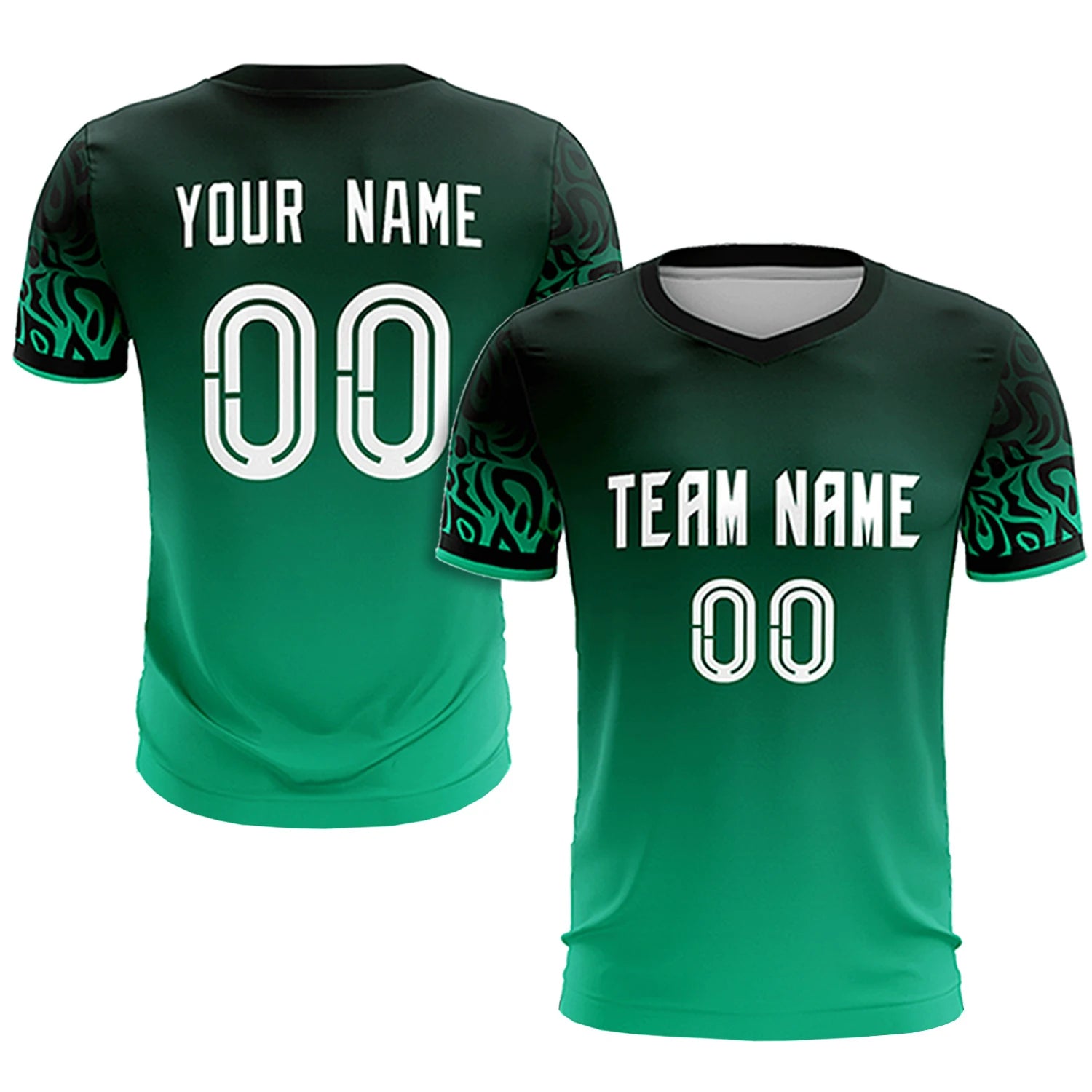 Custom Green Kelly Green Casual Printing Sportswear Soccer Sets Jersey