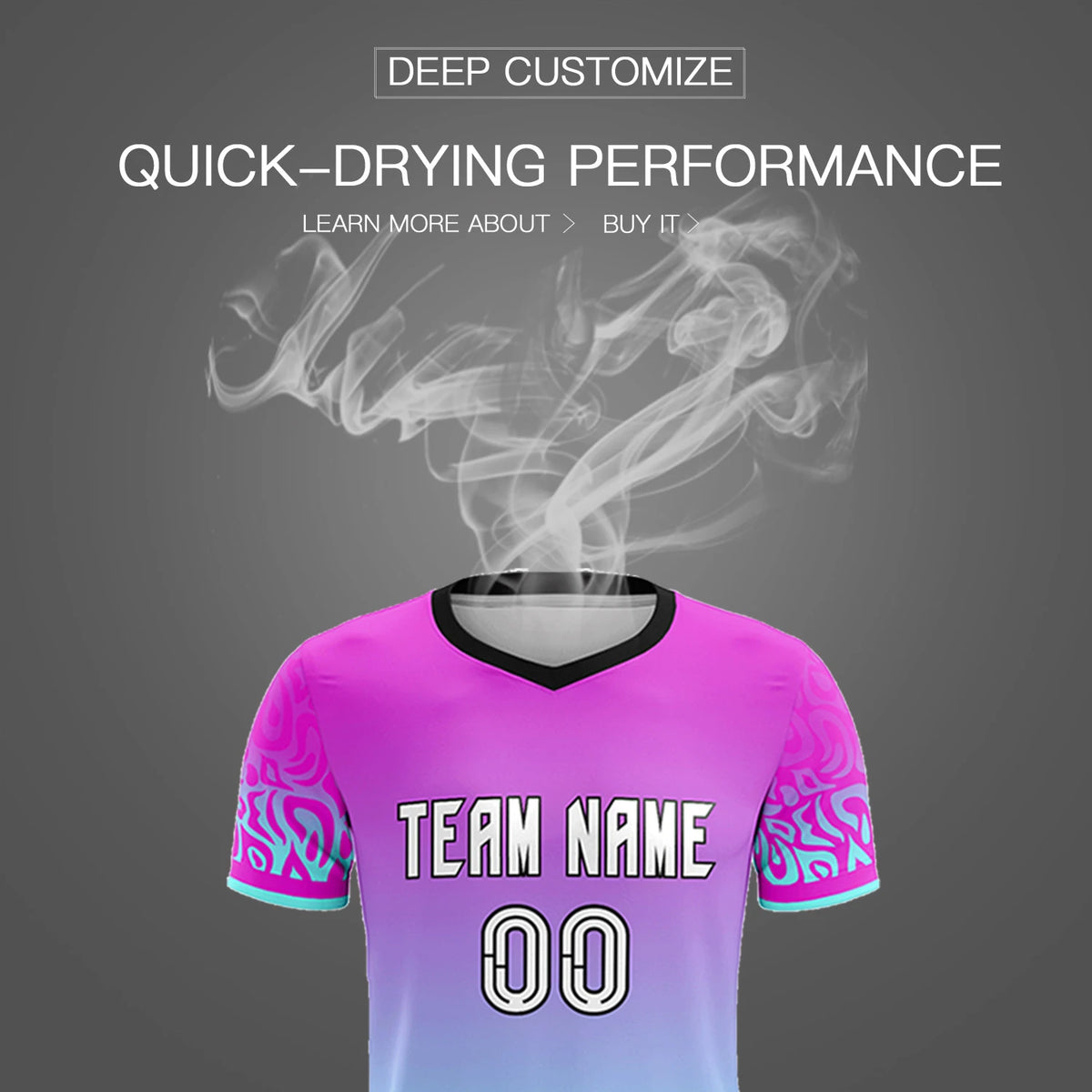 Custom Pink Blue Casual Printing Sportswear Soccer Sets Jersey