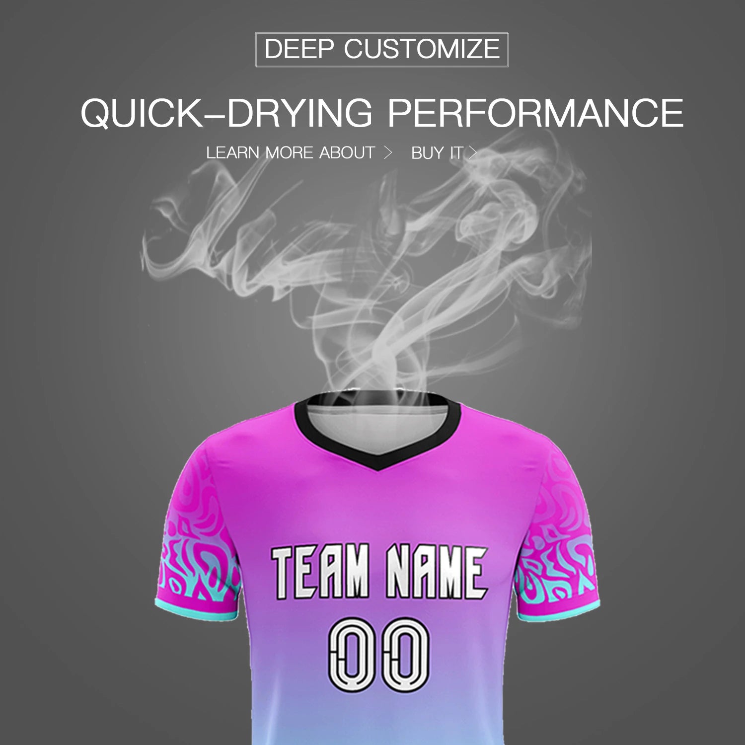 Custom Pink Blue Casual Printing Sportswear Soccer Sets Jersey