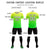 Custom Fluorescent Green Neon Green Casual Printing Sportswear Soccer Sets Jersey