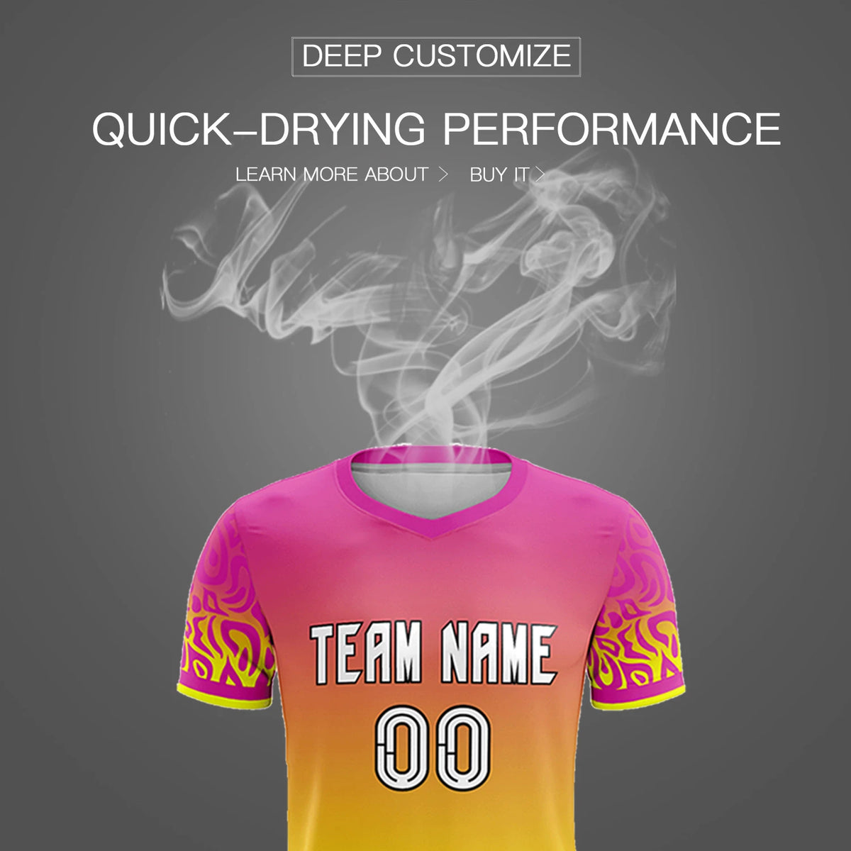 Custom Pink Fluorescent Green Casual Printing Sportswear Soccer Sets Jersey