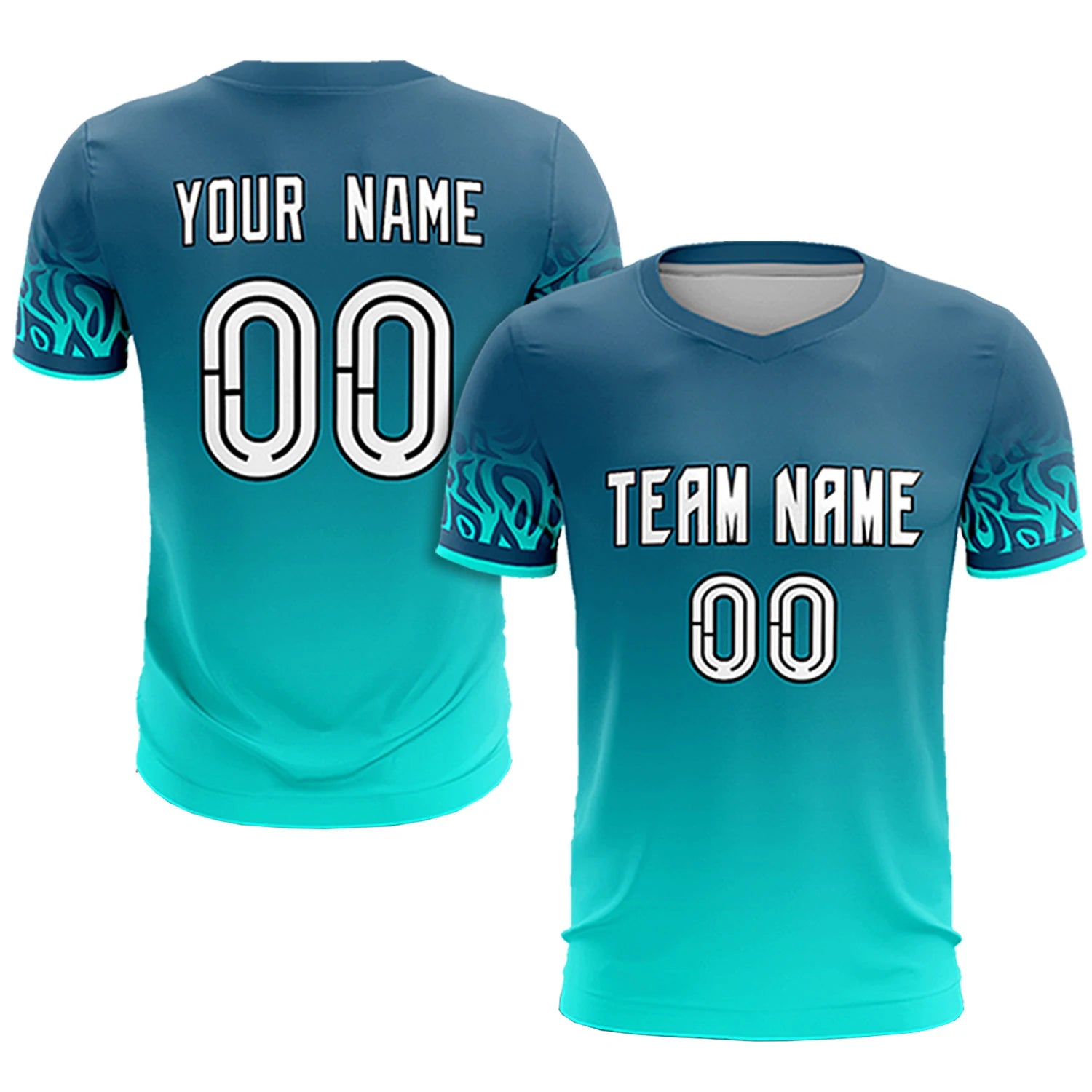 Custom Midnight Blue Sky Blue Casual Printing Sportswear Soccer Sets Jersey