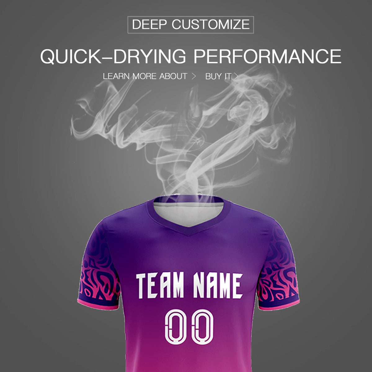 Custom Purple Pink Casual Printing Sportswear Soccer Sets Jersey