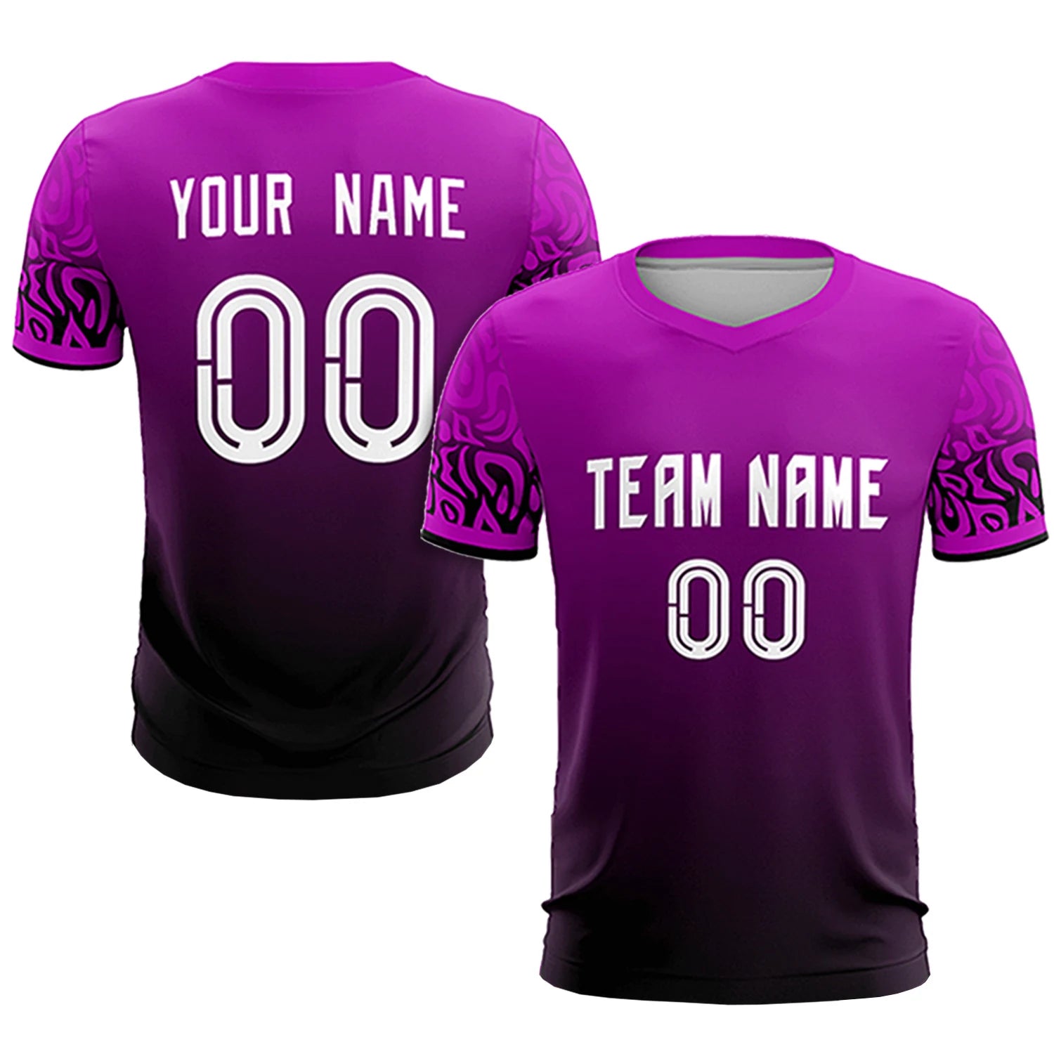 Custom Pink Black Casual Printing Sportswear Soccer Sets Jersey