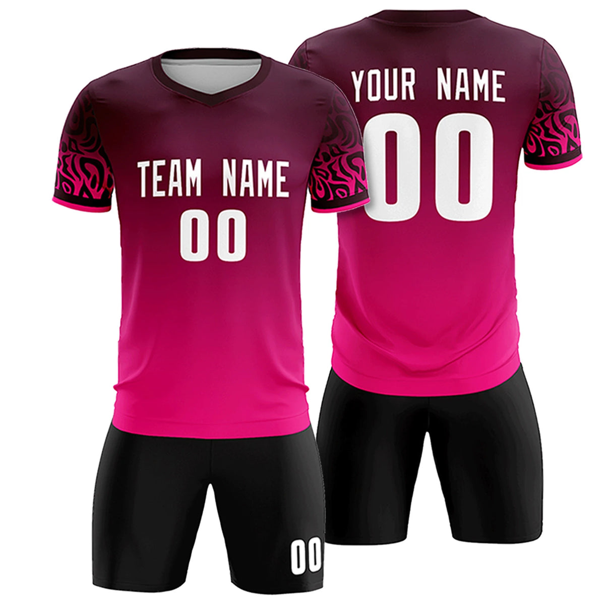 Custom Light Red Pink Casual Printing Sportswear Soccer Sets Jersey