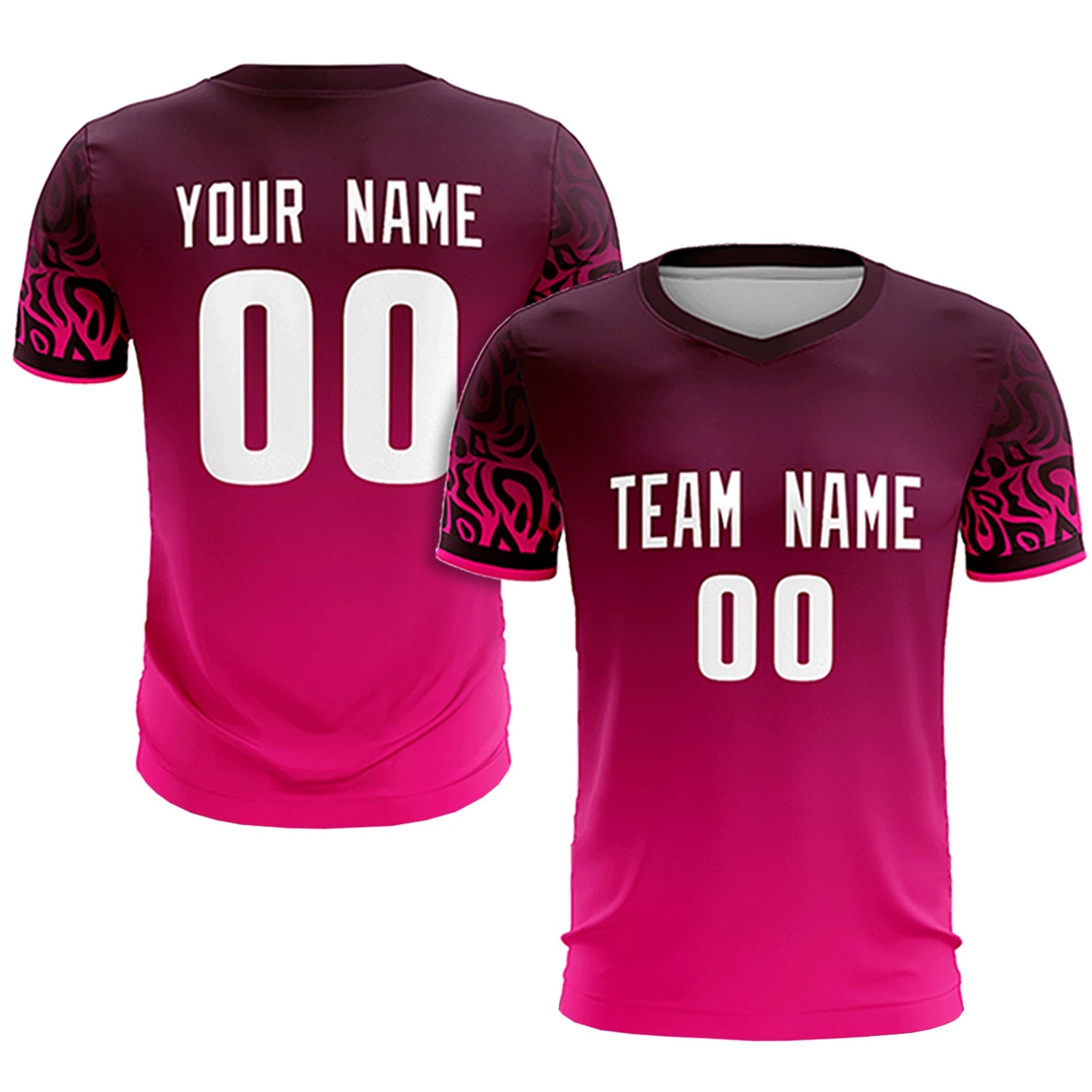 Custom Light Red Pink Casual Printing Sportswear Soccer Sets Jersey