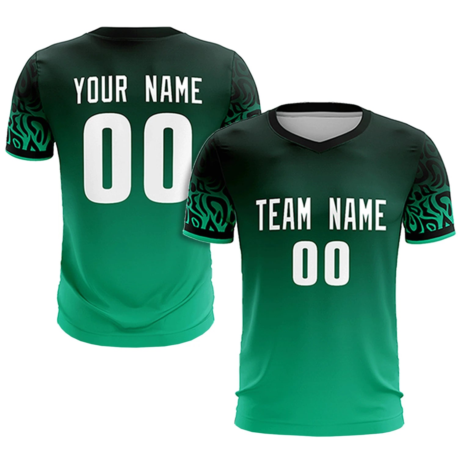 Custom Green Kelly Green Casual Printing Sportswear Soccer Sets Jersey