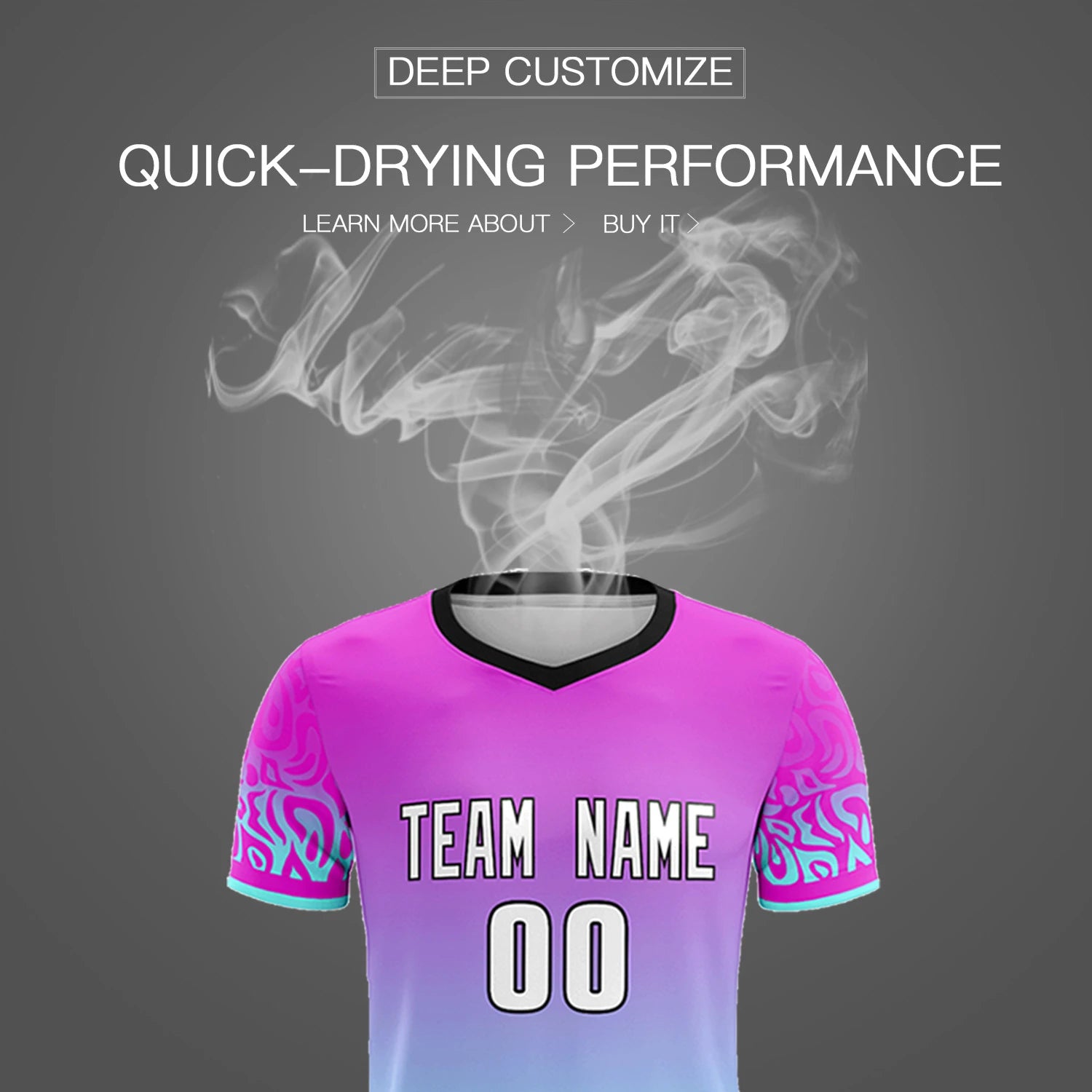 Custom Pink Blue Casual Printing Sportswear Soccer Sets Jersey